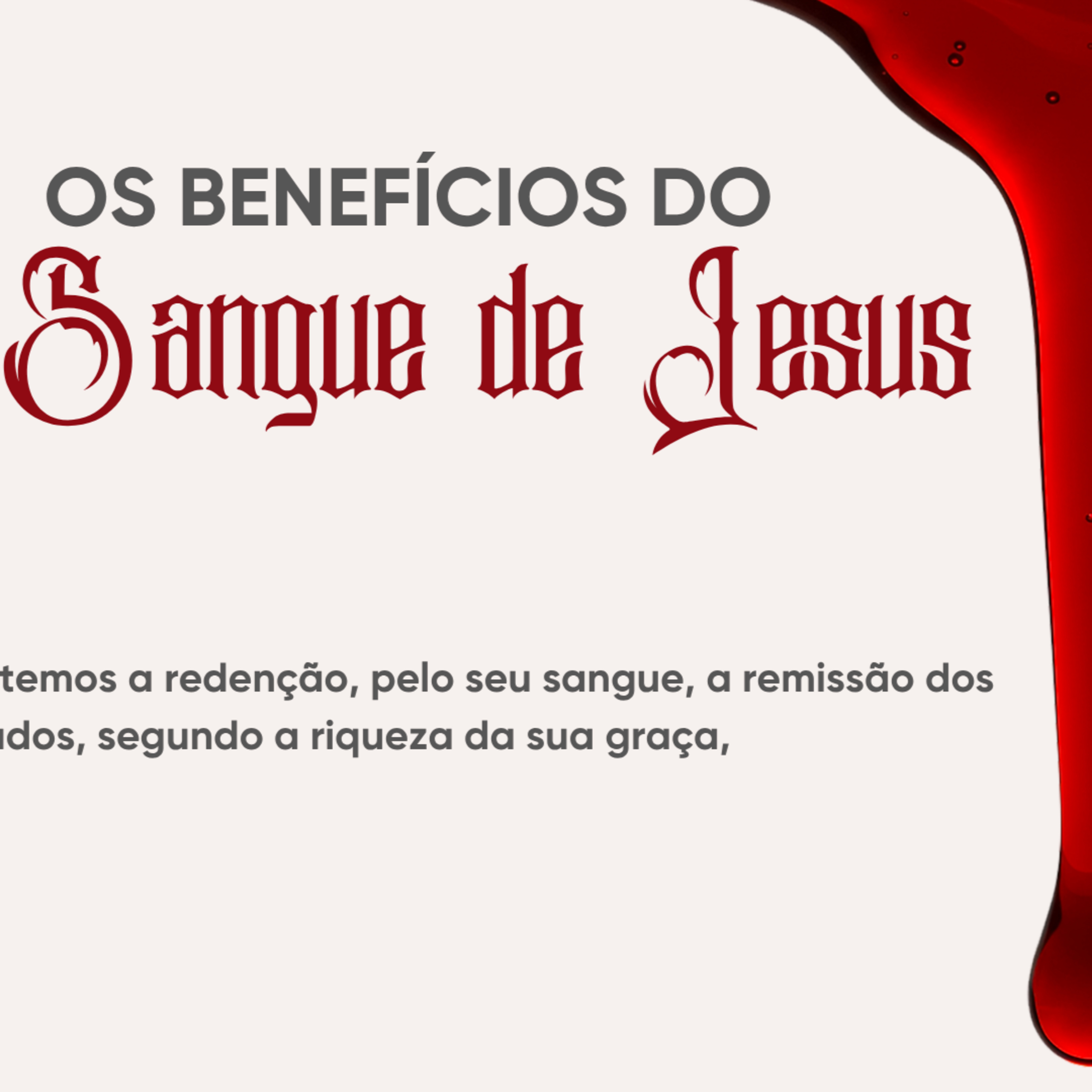 Os benefícios do Sangue de Jesus