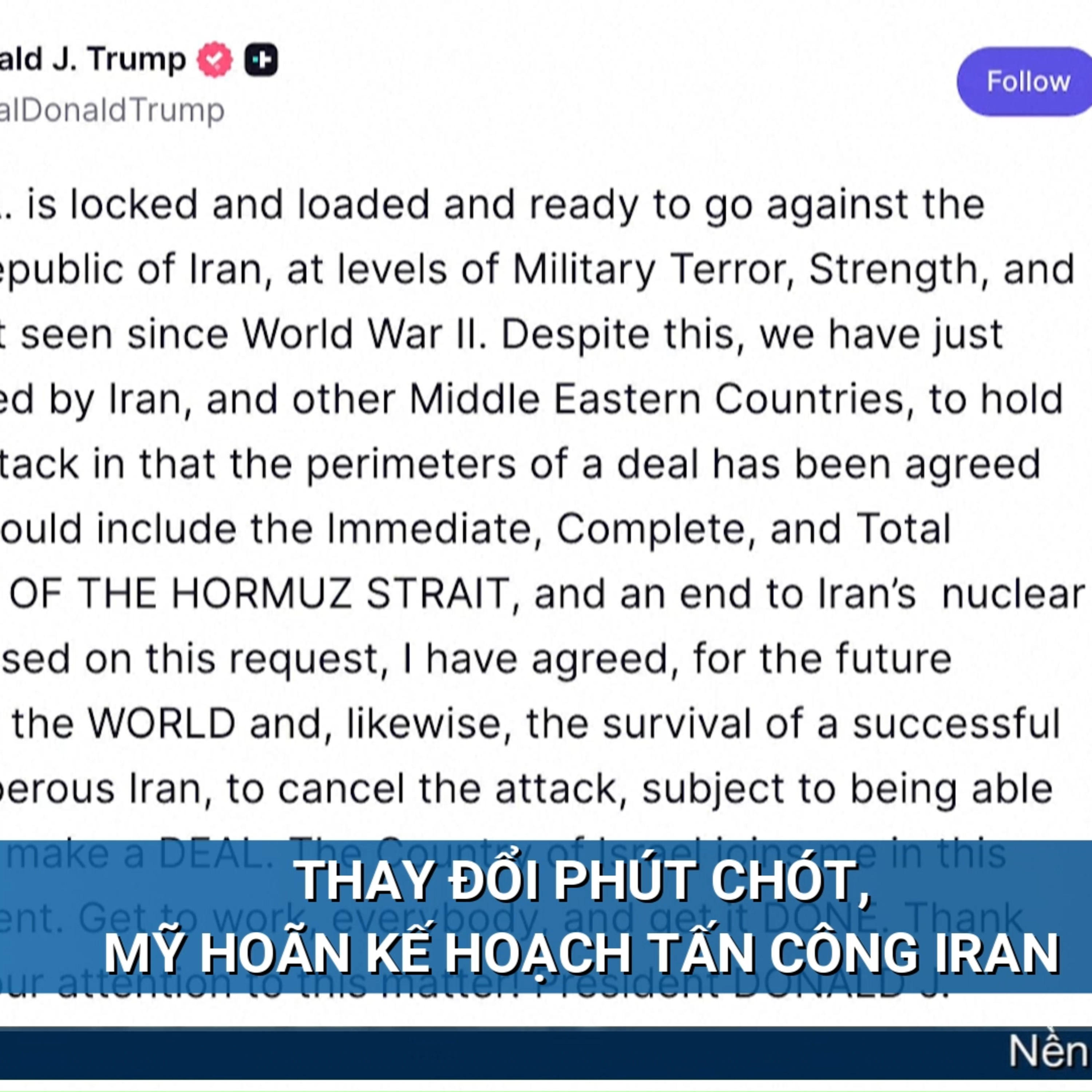 Tin quốc tế - Thay đổi phút chót - Mỹ hoãn kế hoạch tấn công Iran, mở cơ hội cho đàm phán hạ nhiệt căng thẳng