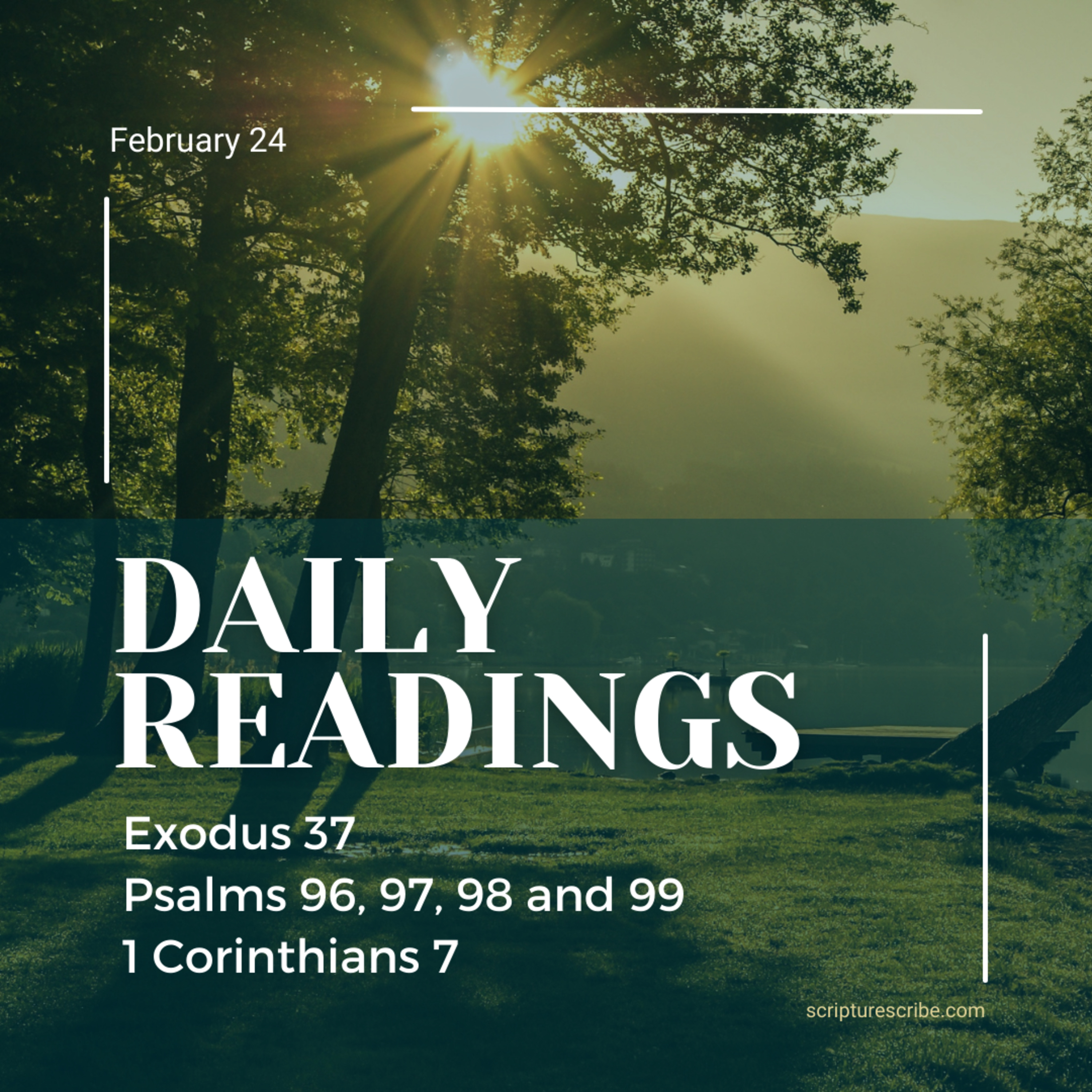 Thoughts on the readings for February 24th (Exodus 37, Psalms 96, 97, 98, 99, 1 Corinthians 7) episode artwork