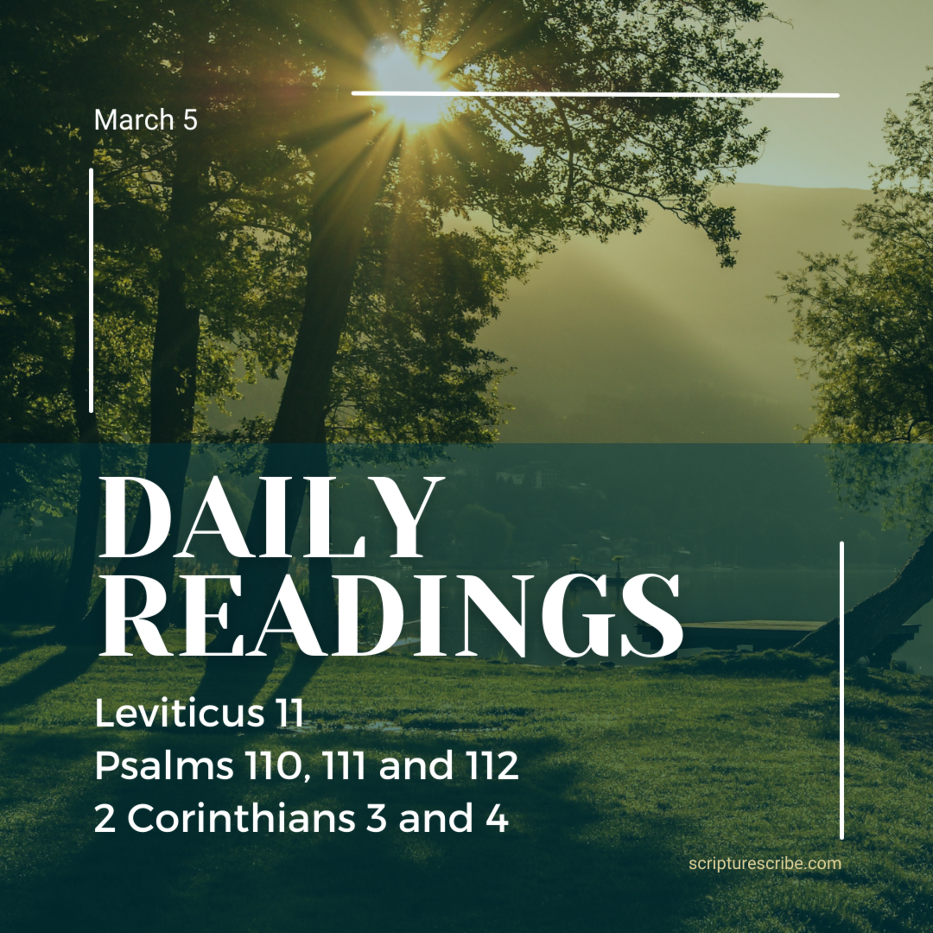 Thoughts on the readings for March 5th (Leviticus 11; Psalms 110, 111, 112; 2 Corinthians 3, 4) episode artwork