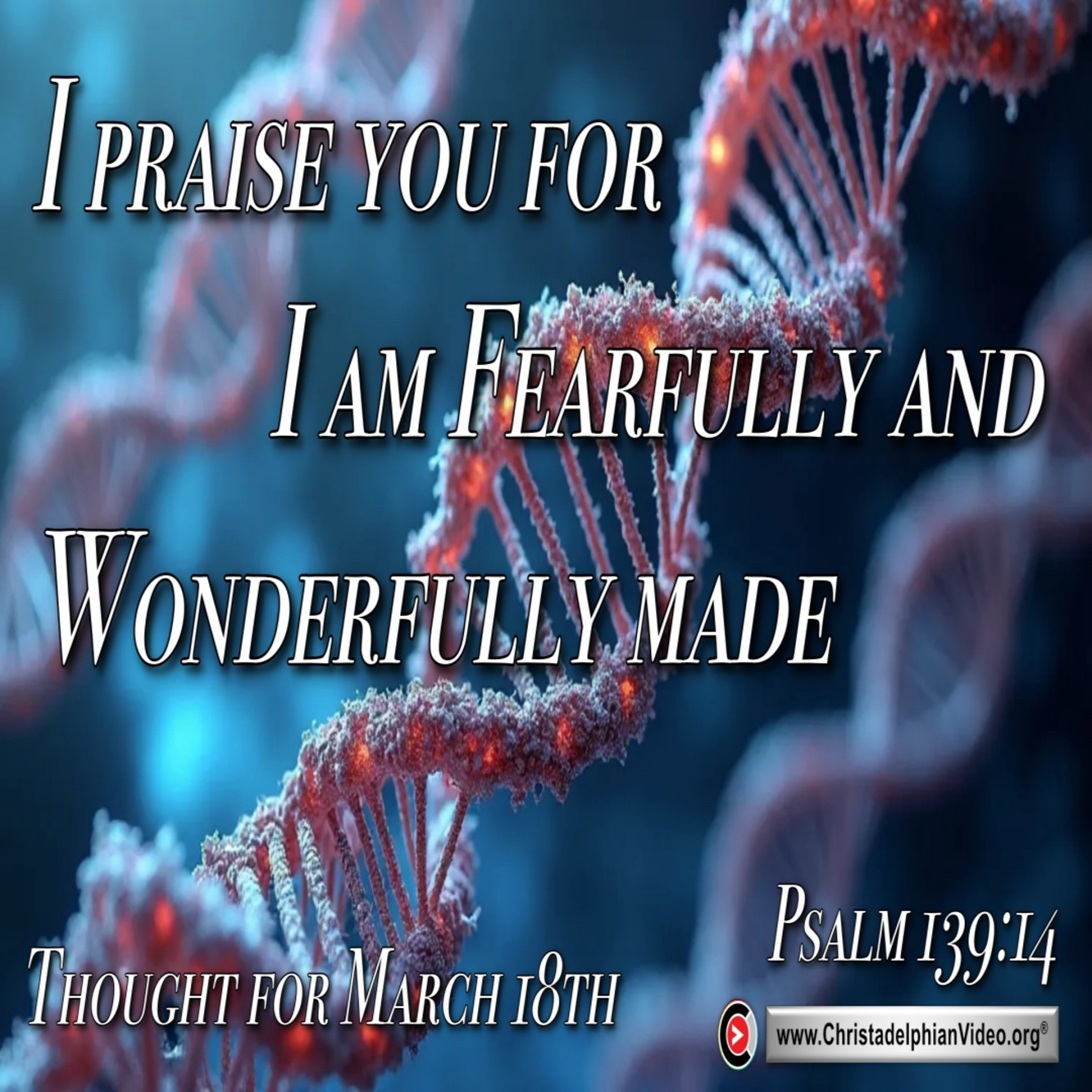 Thought for March 18th. “FEARFULLY AND WONDERFULLY MADE” episode artwork