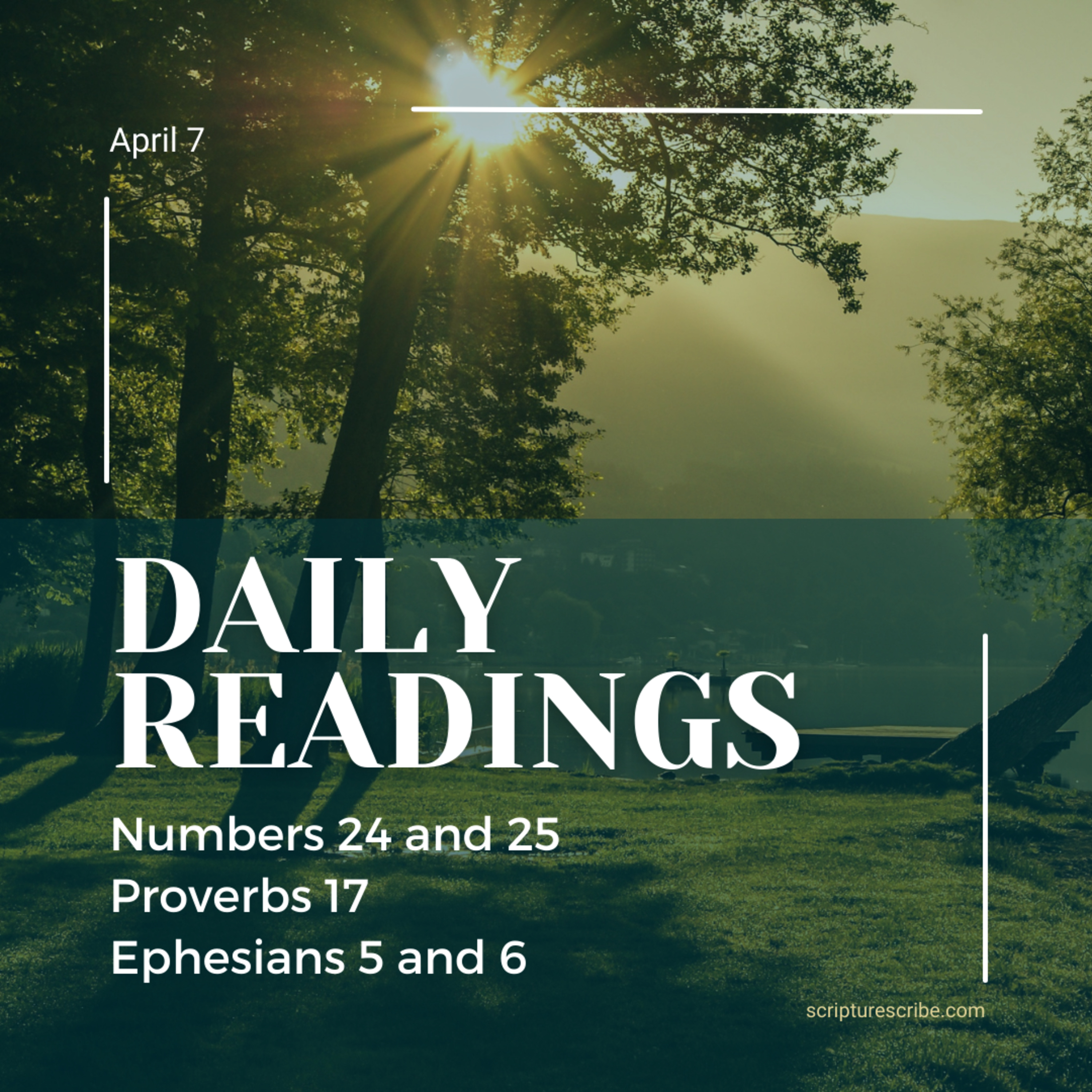 Thoughts on the readings for April 7th Numbers 24-25; Proverbs 17; Ephesians 5-6 episode artwork