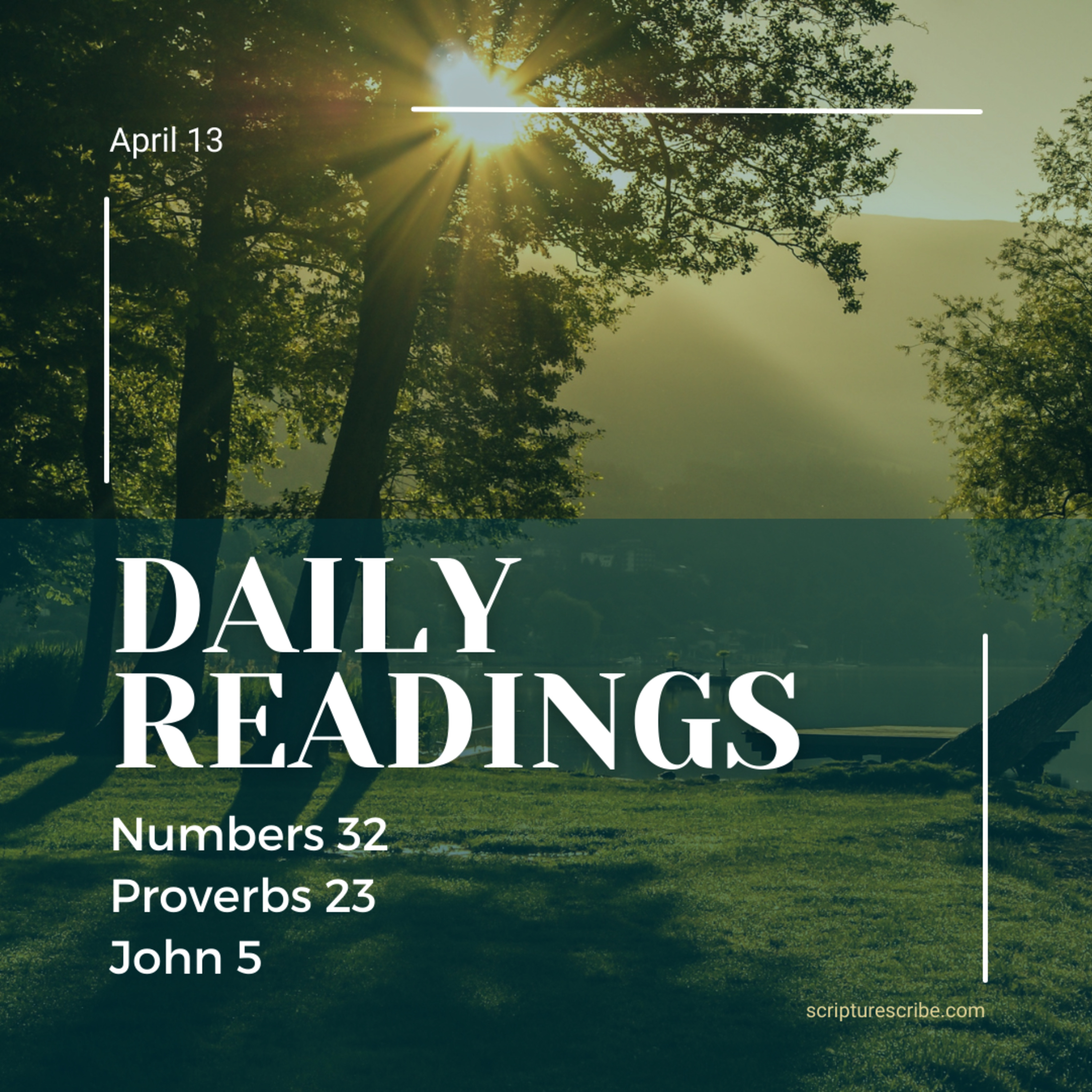 Thoughts on the readings for April 13th (Numbers 32, Proverbs 23, John 5) episode artwork