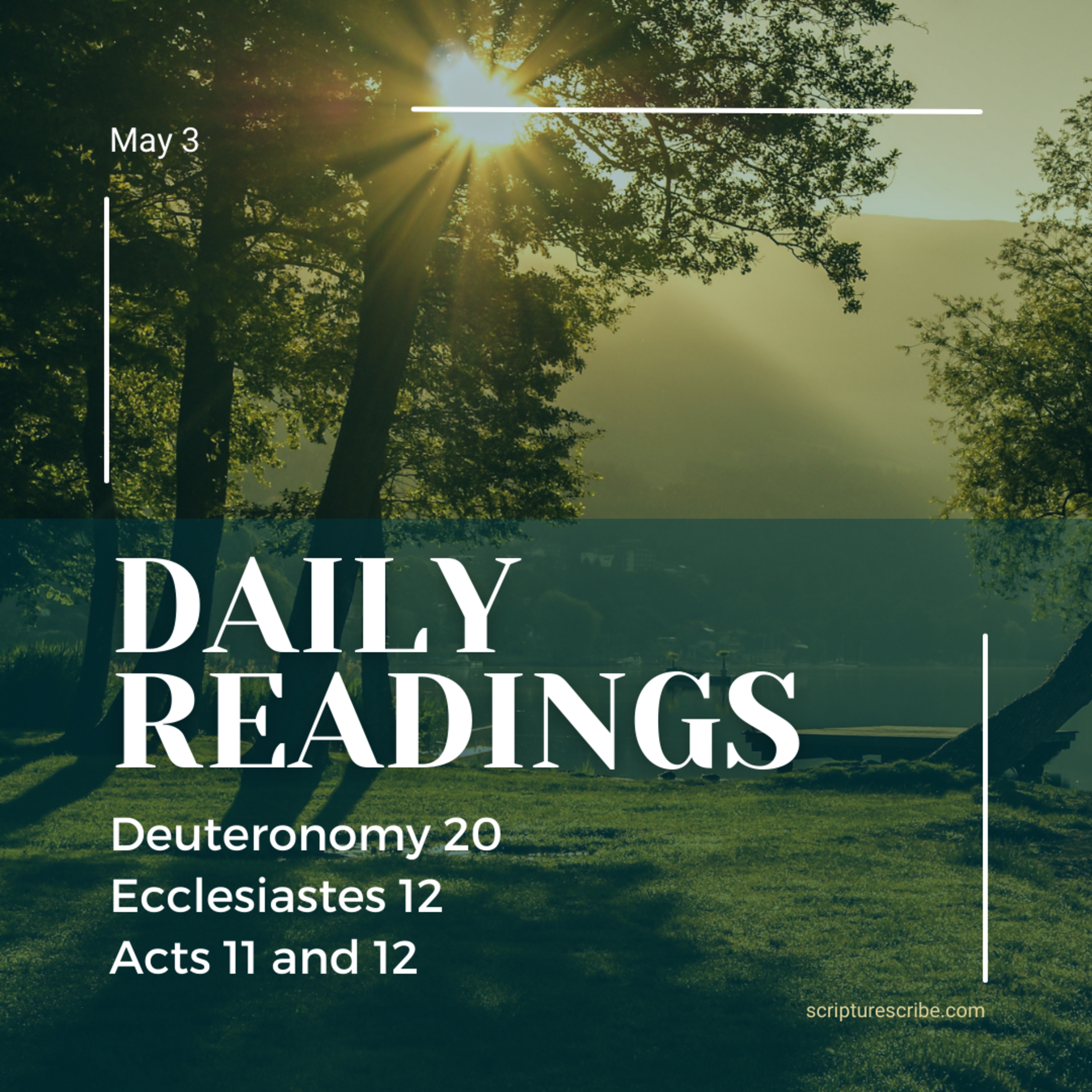 Thoughts on the readings for May 3rd (Deuteronomy 20, Ecclesiastes 12, Acts 11, 12) episode artwork