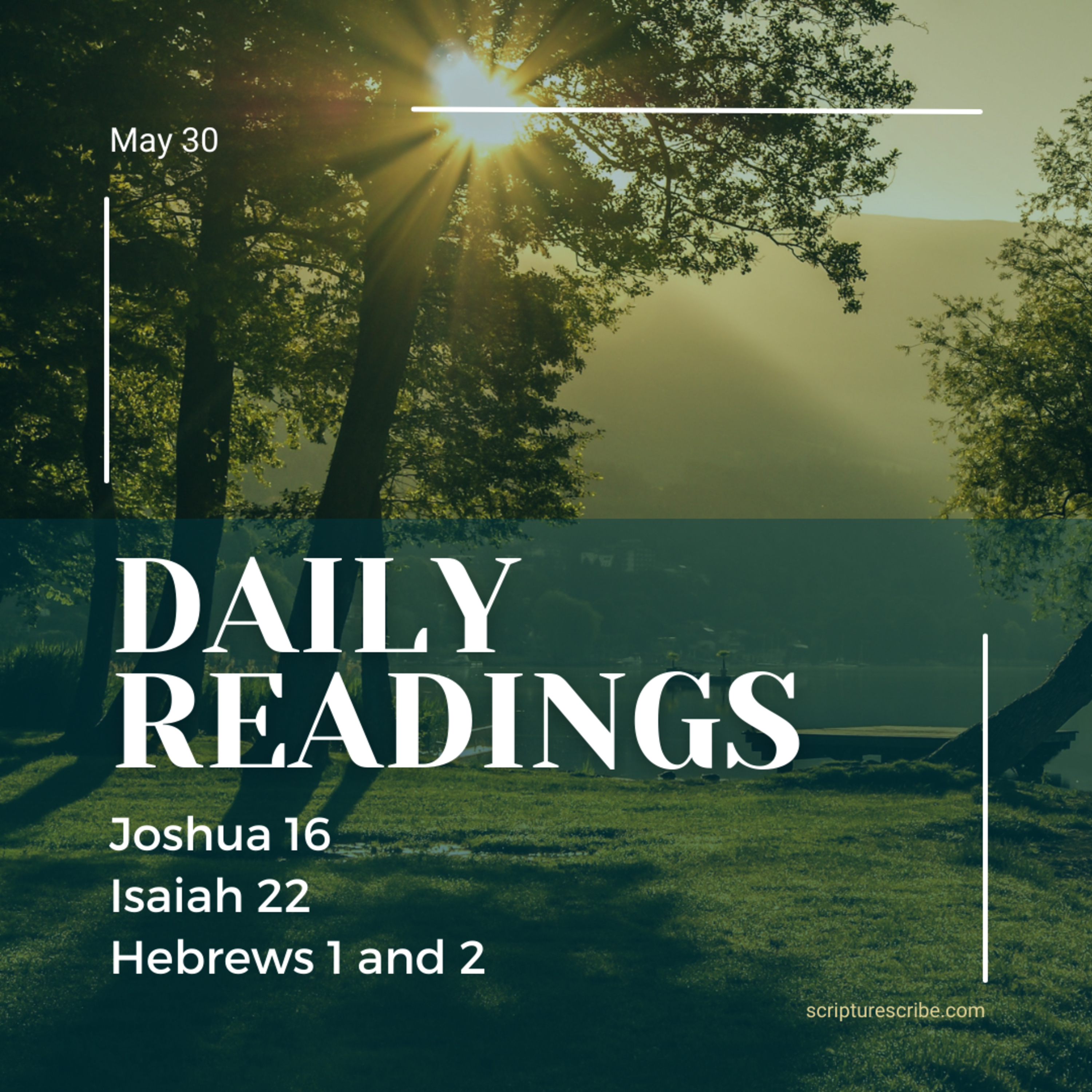 Thoughts on the readings for May 30th (Joshua 16, Isaiah 22,Hebrews 1, 2) episode artwork