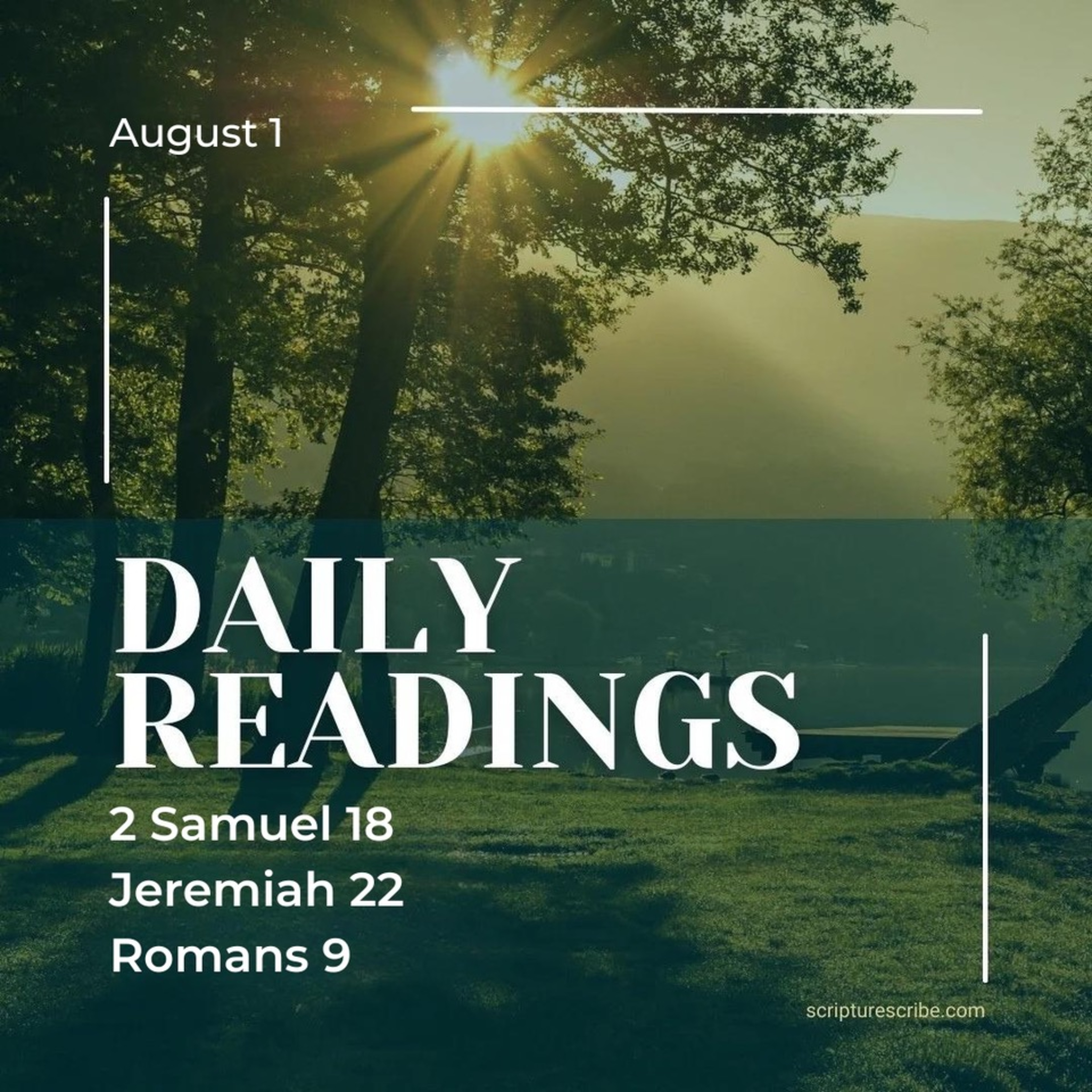 Thoughts on the Bible Readings (2 Samuel 18; Jeremiah 22; Romans 9) for Aug 1st