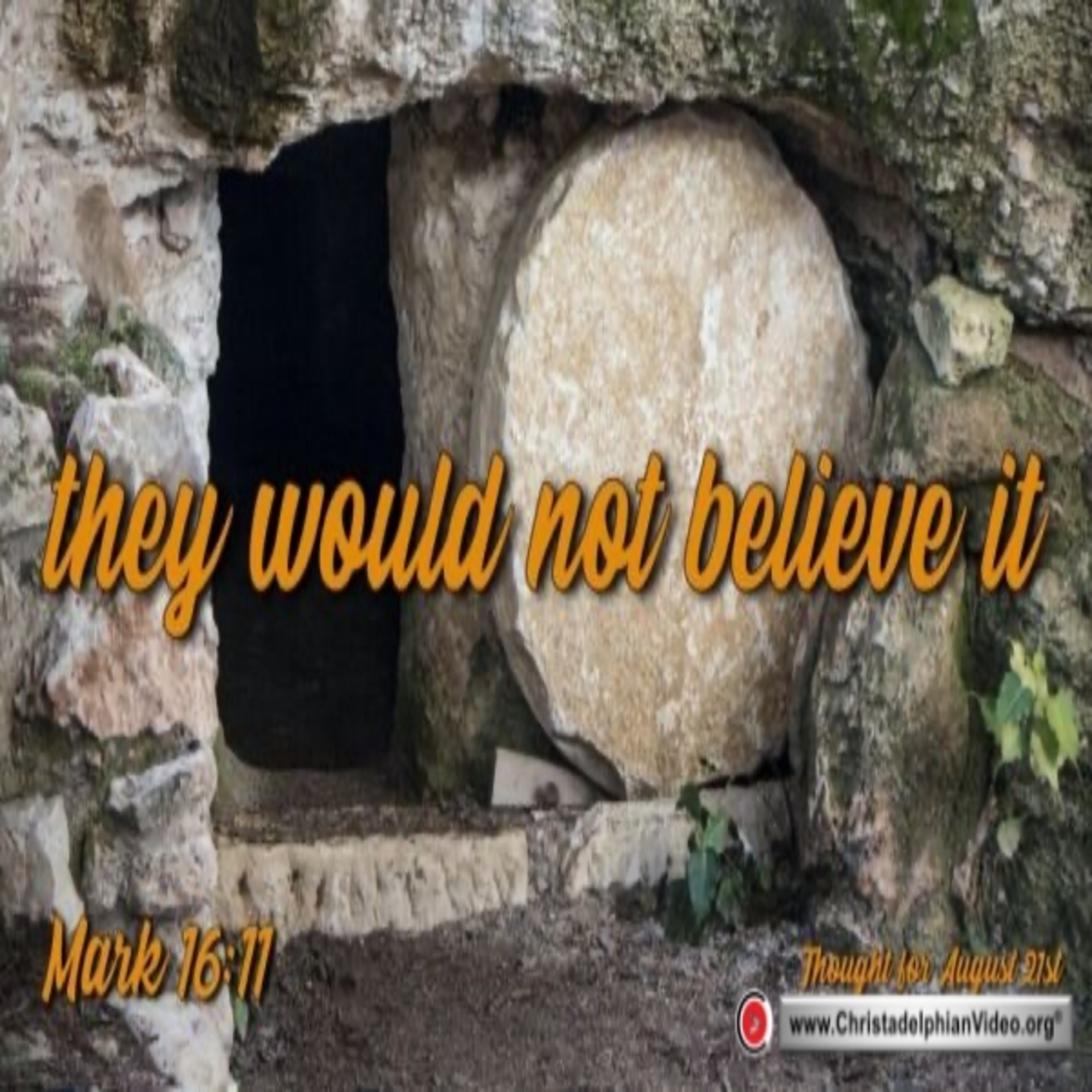 Daily Readings & Thought for August 21st. “THEY WOULD NOT BELIEVE IT” episode artwork