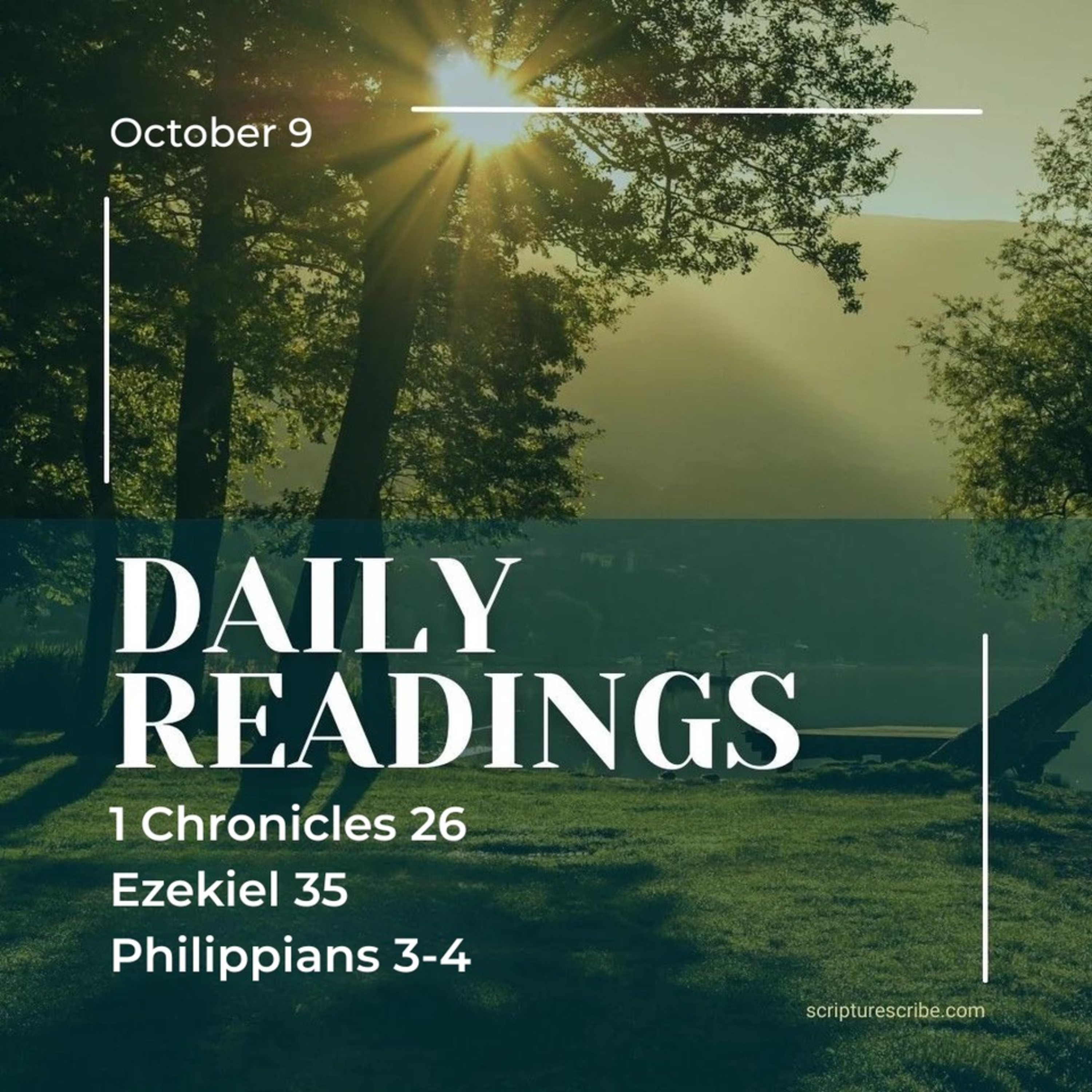 Thoughts on the Bible Readings October 9th (1 Chronicles 26, Ezekiel 35, Philippians 3, 4)  episode artwork