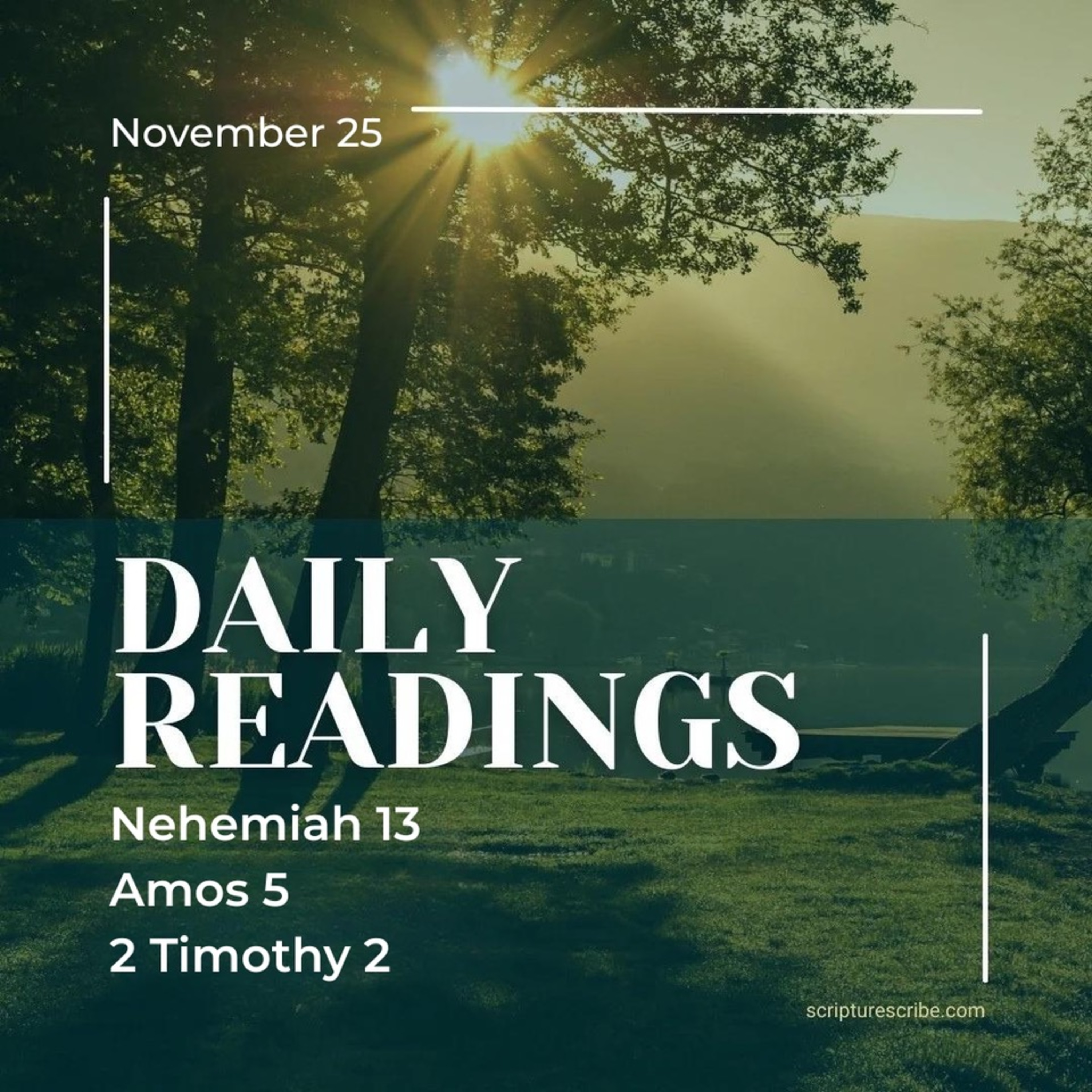Thoughts on the Bible Readings November 25th (Nehemiah 13; Amos 5; 2 Timothy 2) episode artwork