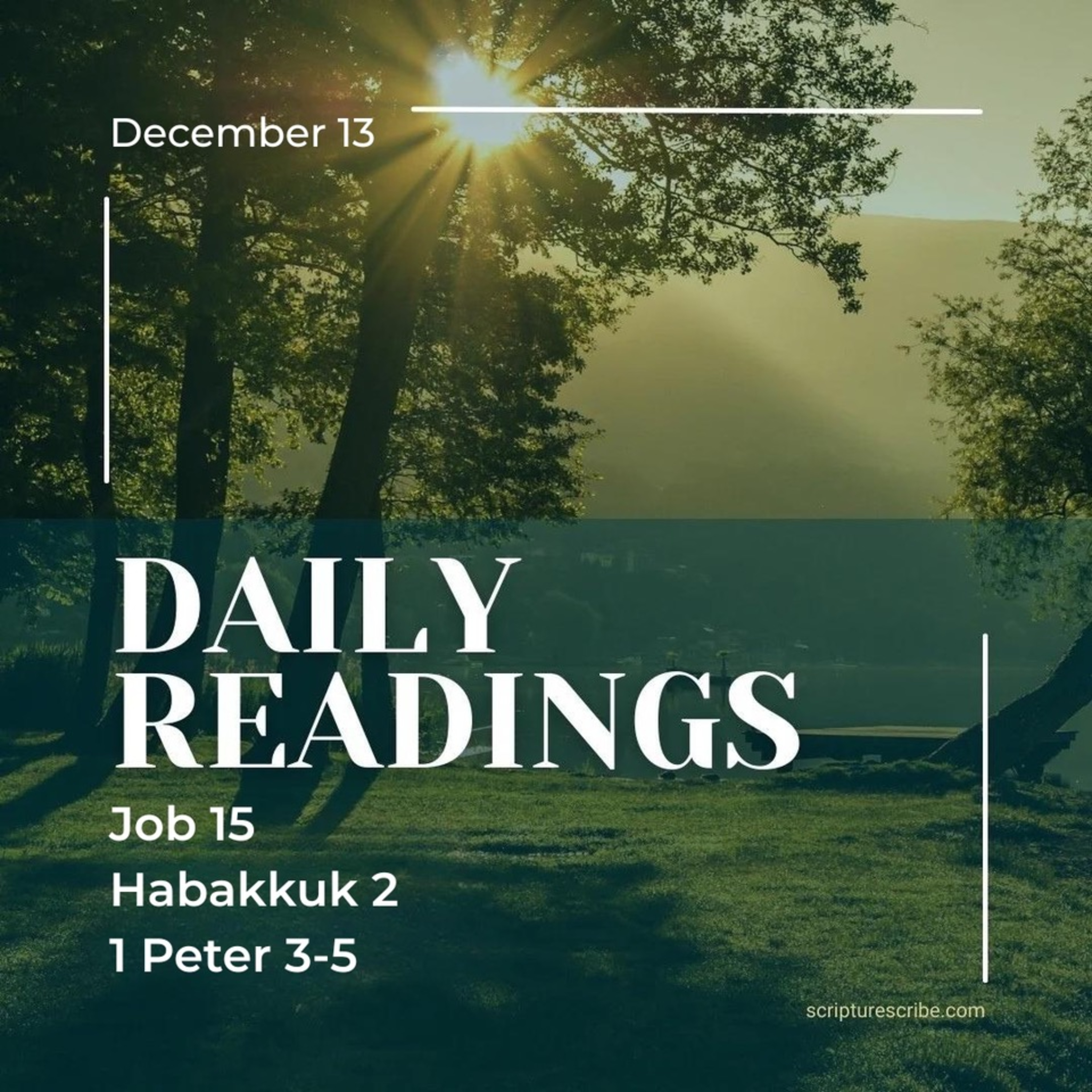 Thoughts on the Bible Readings December 13th (Job 15; Habakkuk 2; 1 Peter 3, 4, 5) episode artwork