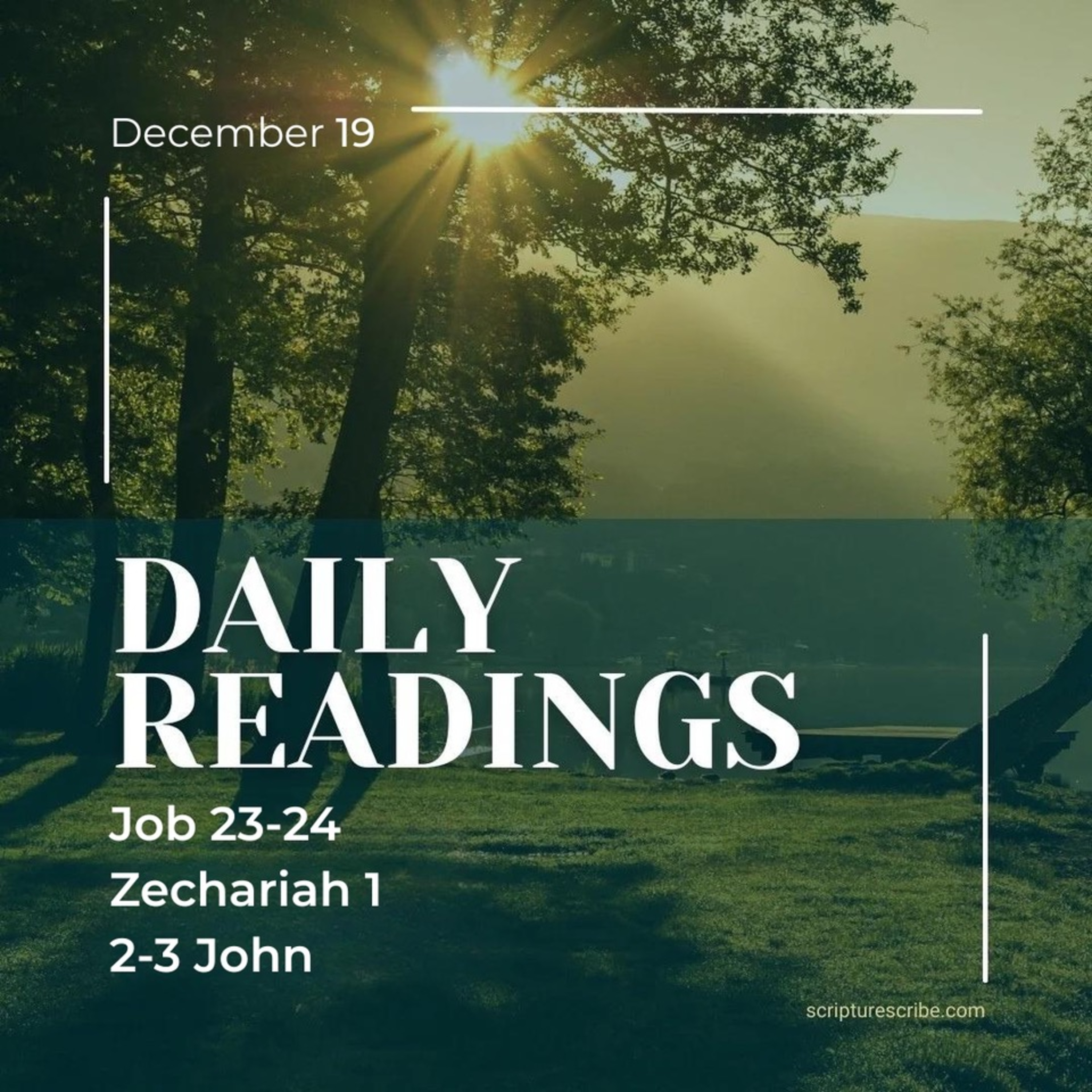 Thoughts on the Bible Readings December 19th (Job 23, 24; Zechariah 1; 2 John, 3 John) episode artwork