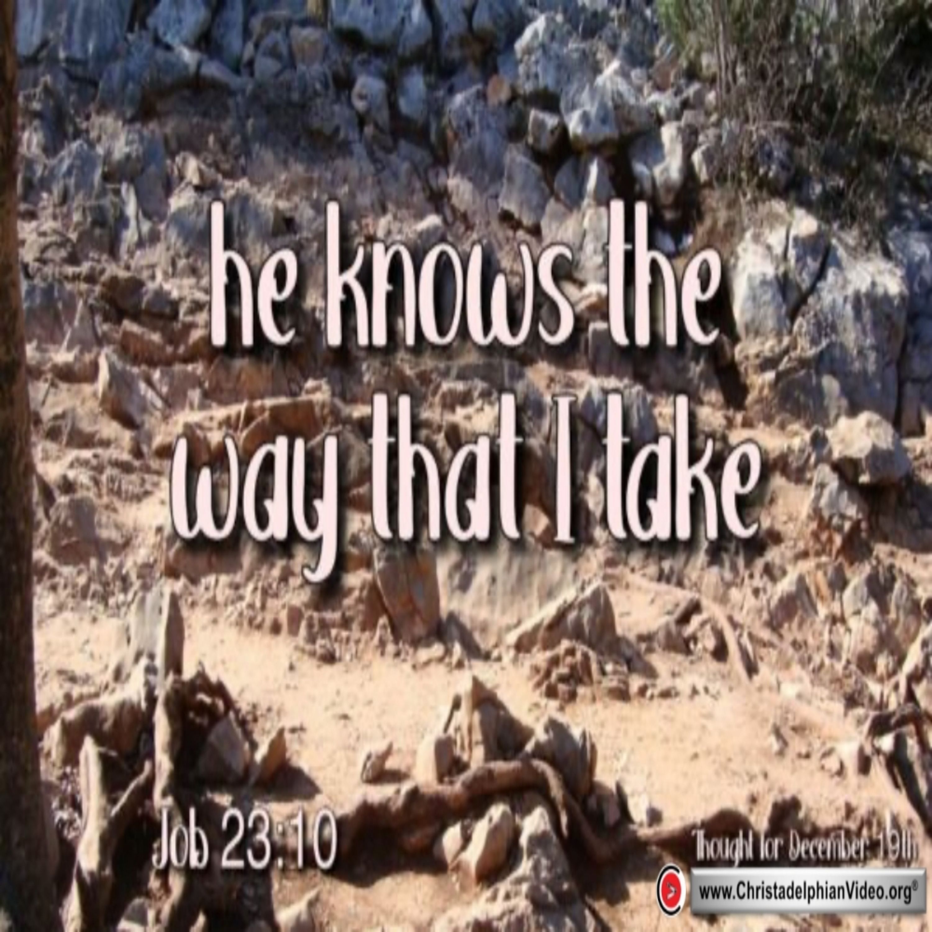 Thought for December 19th. “HE KNOWS THE WAY THAT I TAKE” episode artwork