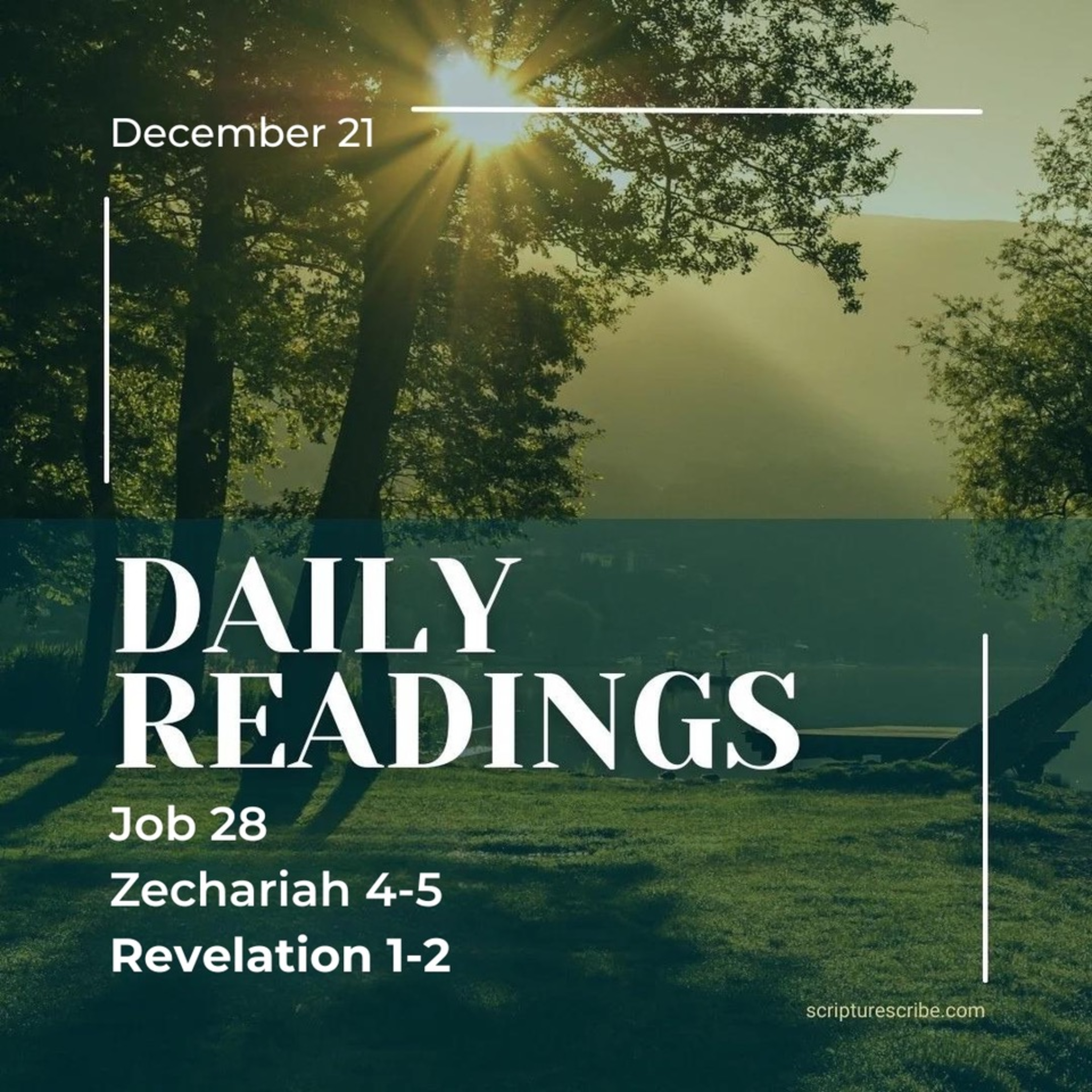 Thoughts on the Bible Readings December 21st (Job 28; Zechariah 4, 5; Revelation 1, 2) episode artwork