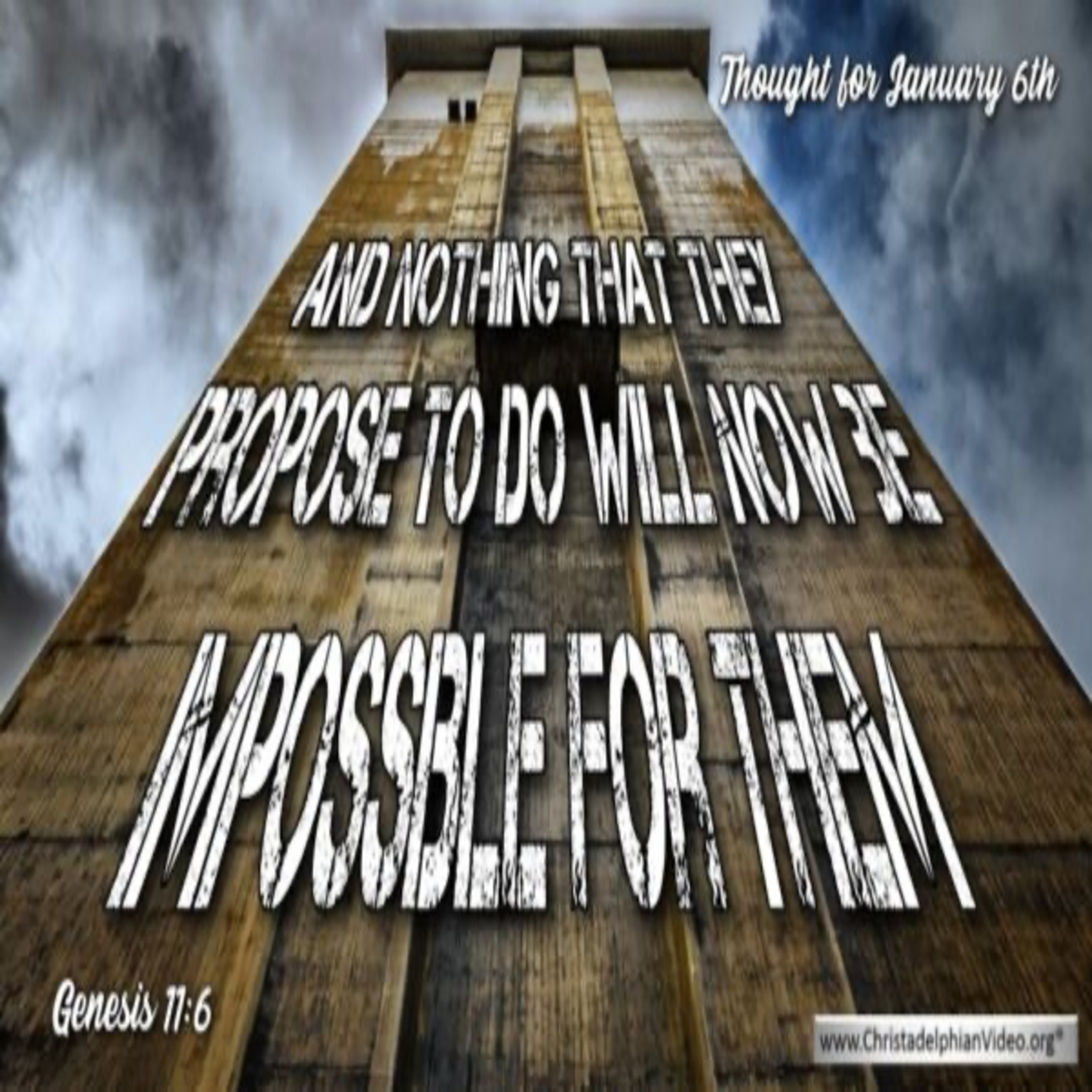 Thought for January 6th. “NOTHING … WILL NOW BE IMPOSSIBLE” episode artwork