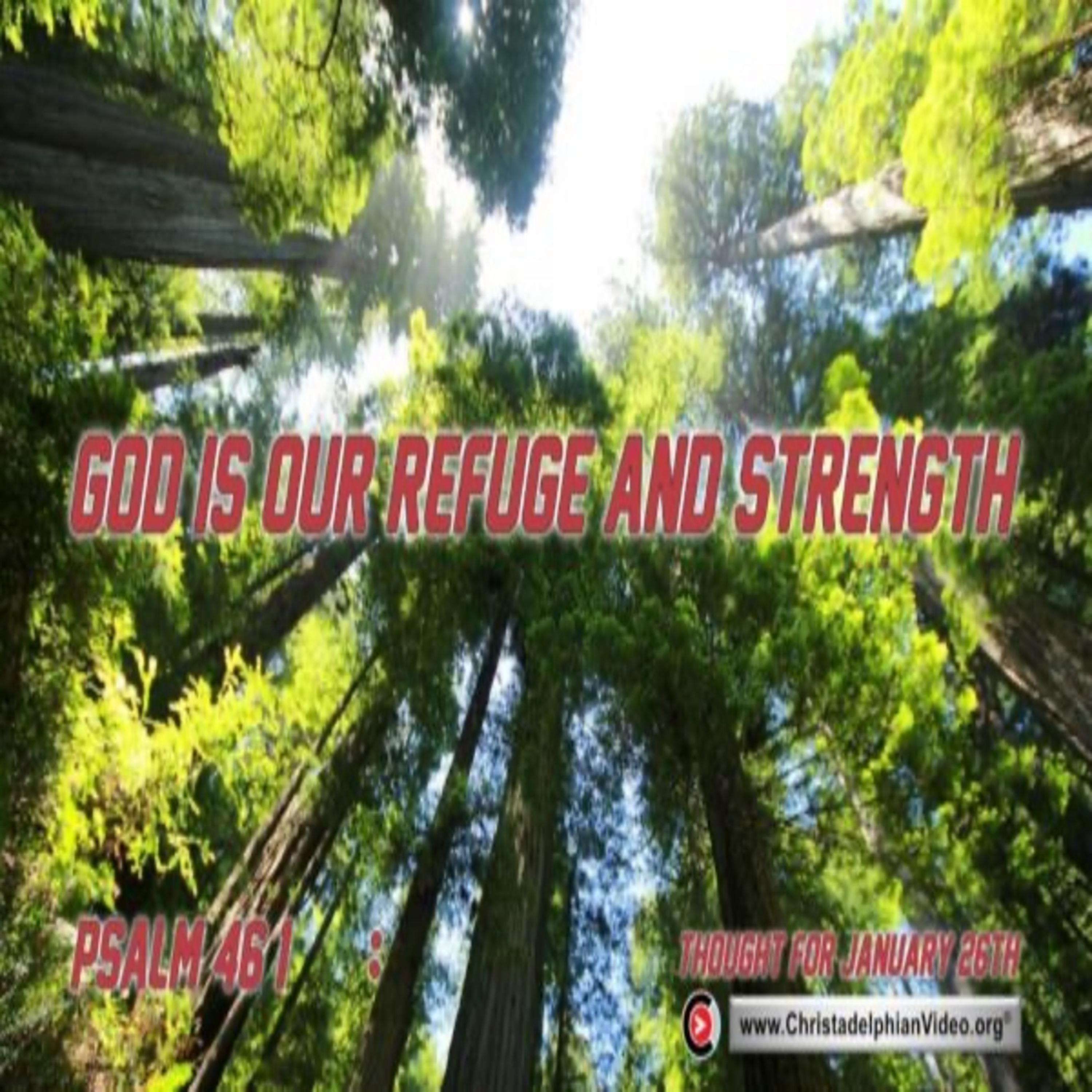Thought for January 26th. “GOD IS OUR REFUGE AND STRENGTH” episode artwork