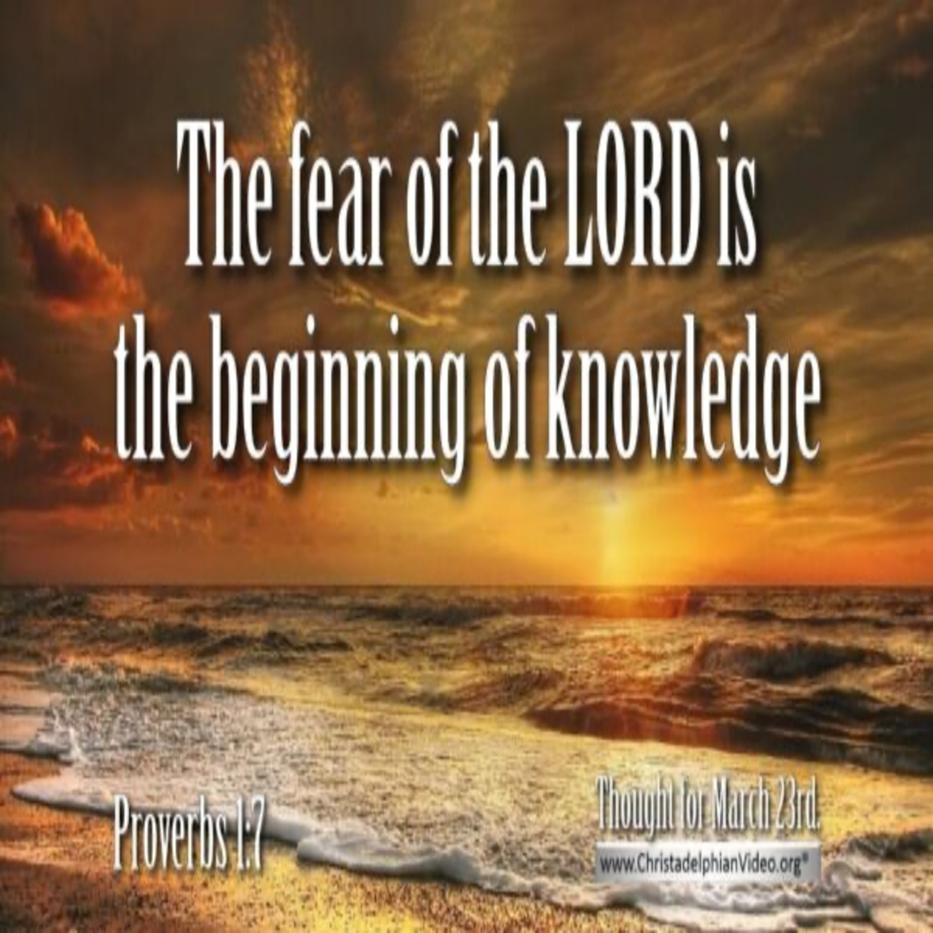 Thought for March 23rd. “THE BEGINNING OF KNOWLEDGE” episode artwork