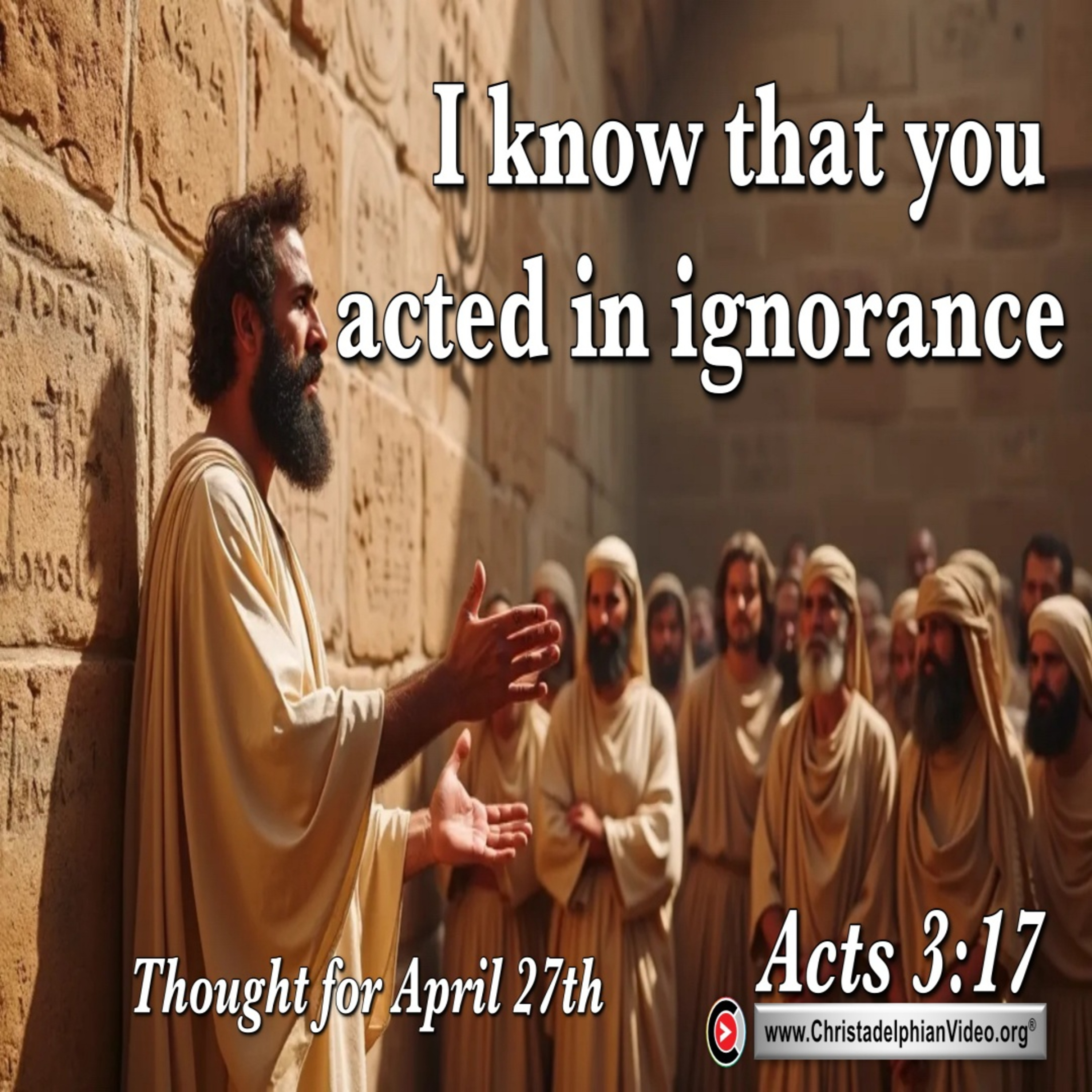 Thought for April 27th. “YOU ACTED IN IGNORANCE” episode artwork