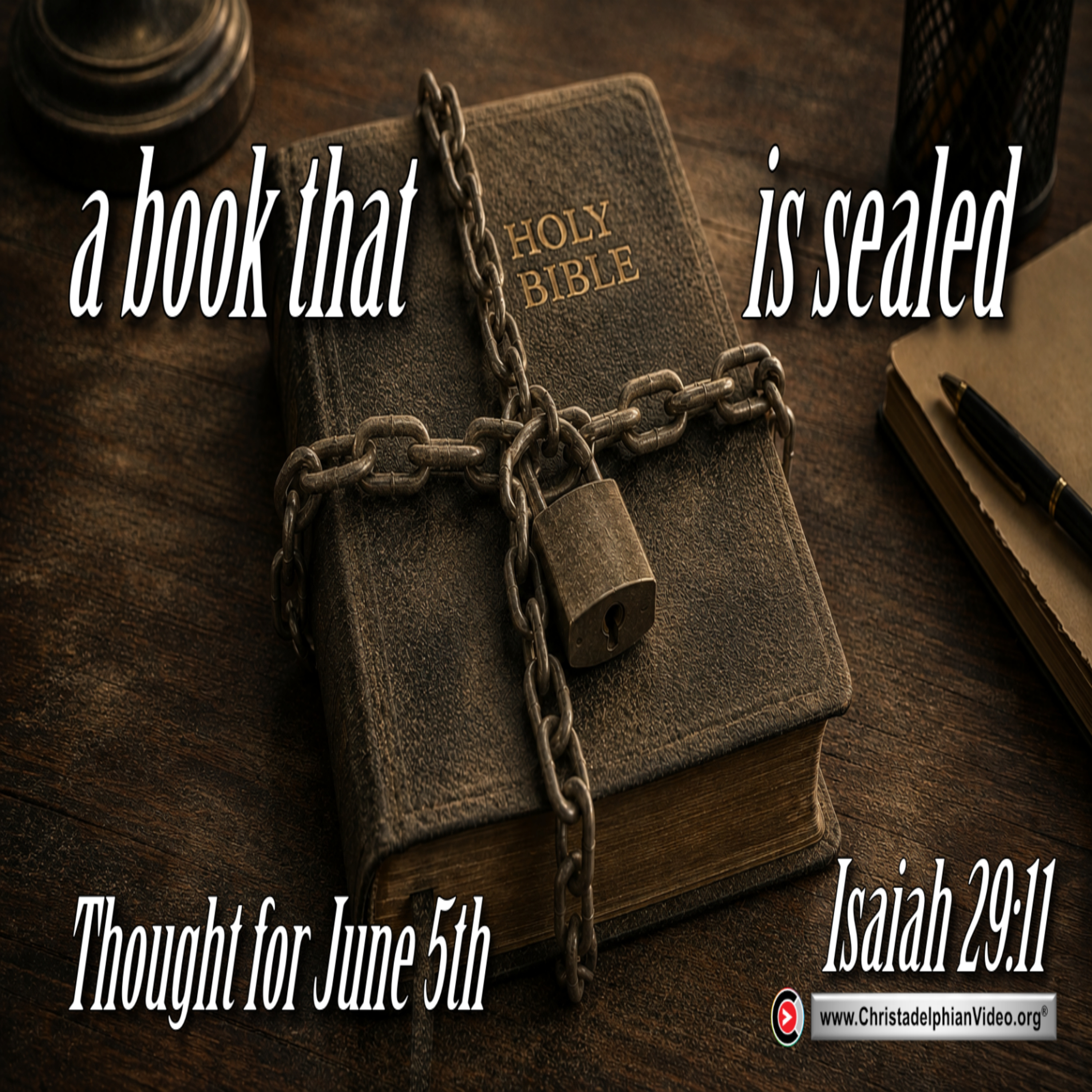 thought for June 5th. “A BOOK THAT IS SEALED” episode artwork