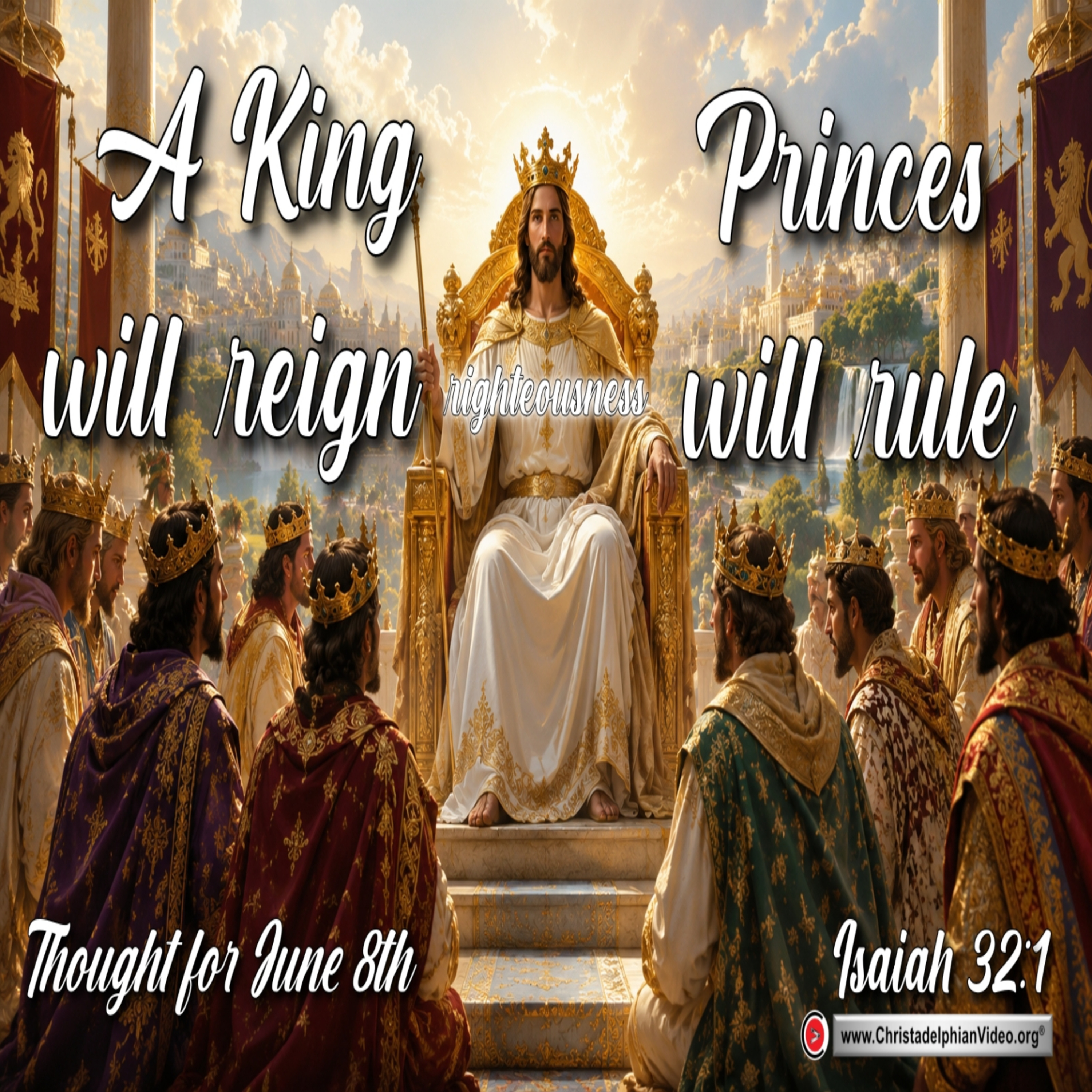 Thought for June 8th. “A KING WILL REIGN … PRINCES WILL RULE …” episode artwork