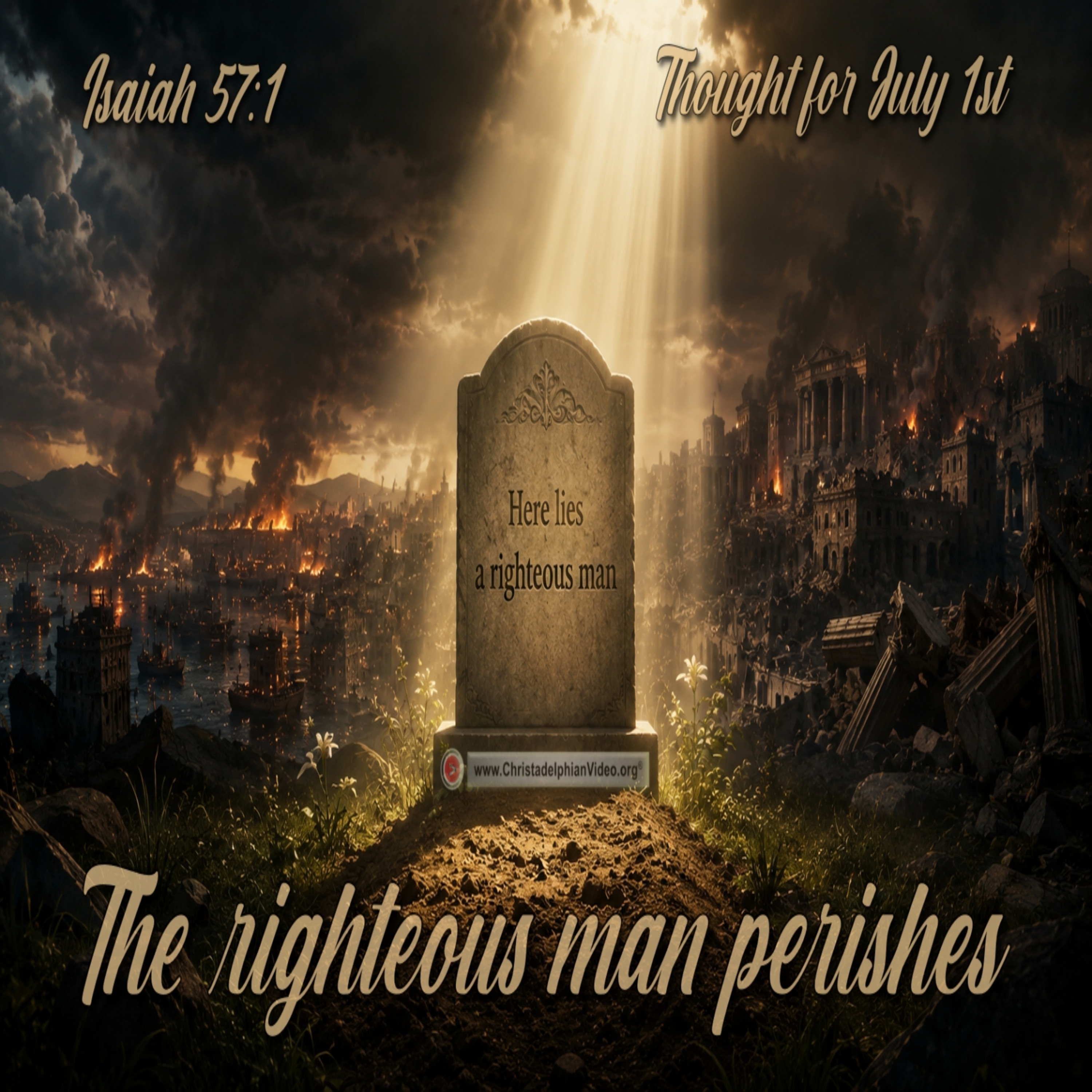  Thought for July 1st. “THE RIGHTEOUS MAN PERISHES” episode artwork
