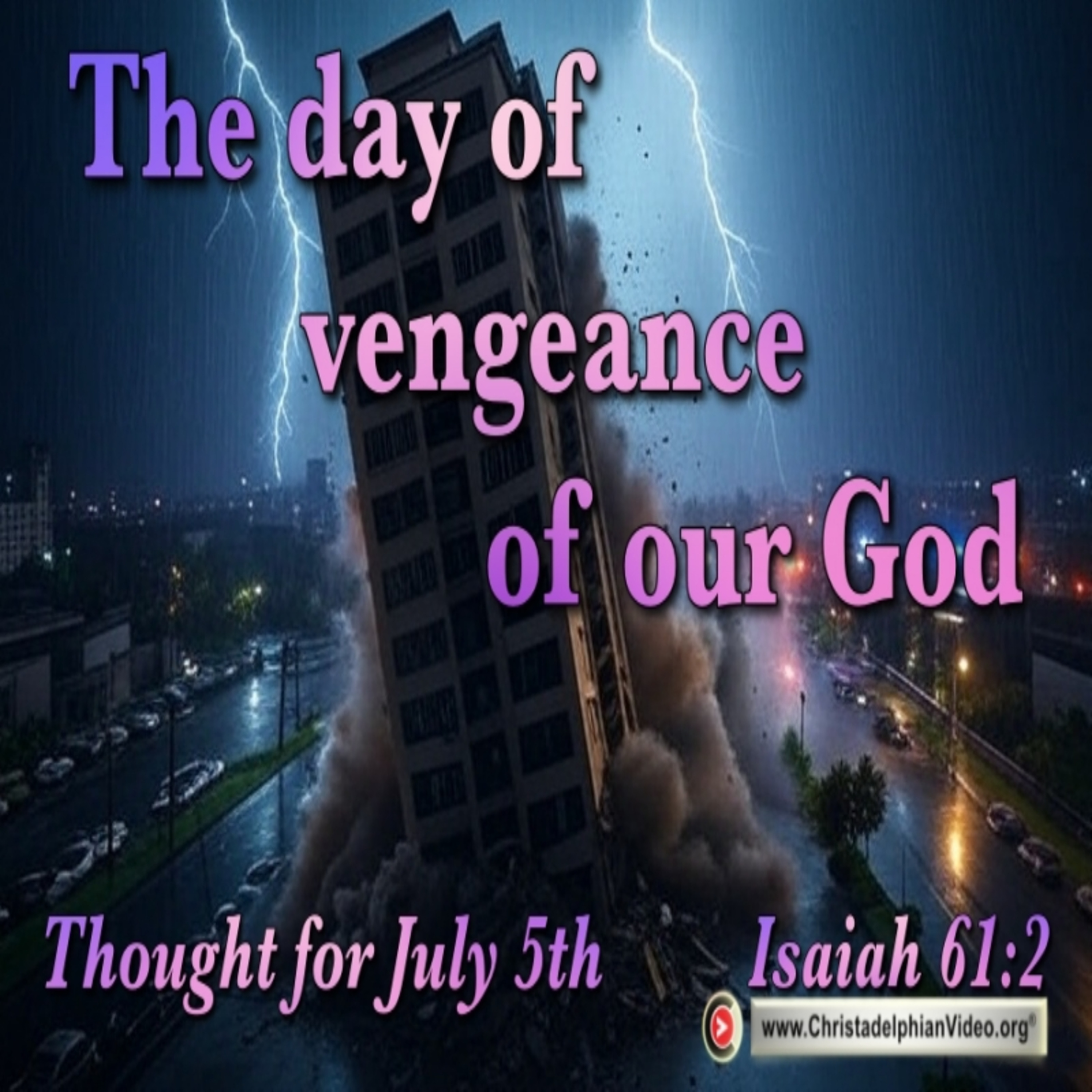 Thought for July 5th. “THE DAY OF VENGEANCE” episode artwork