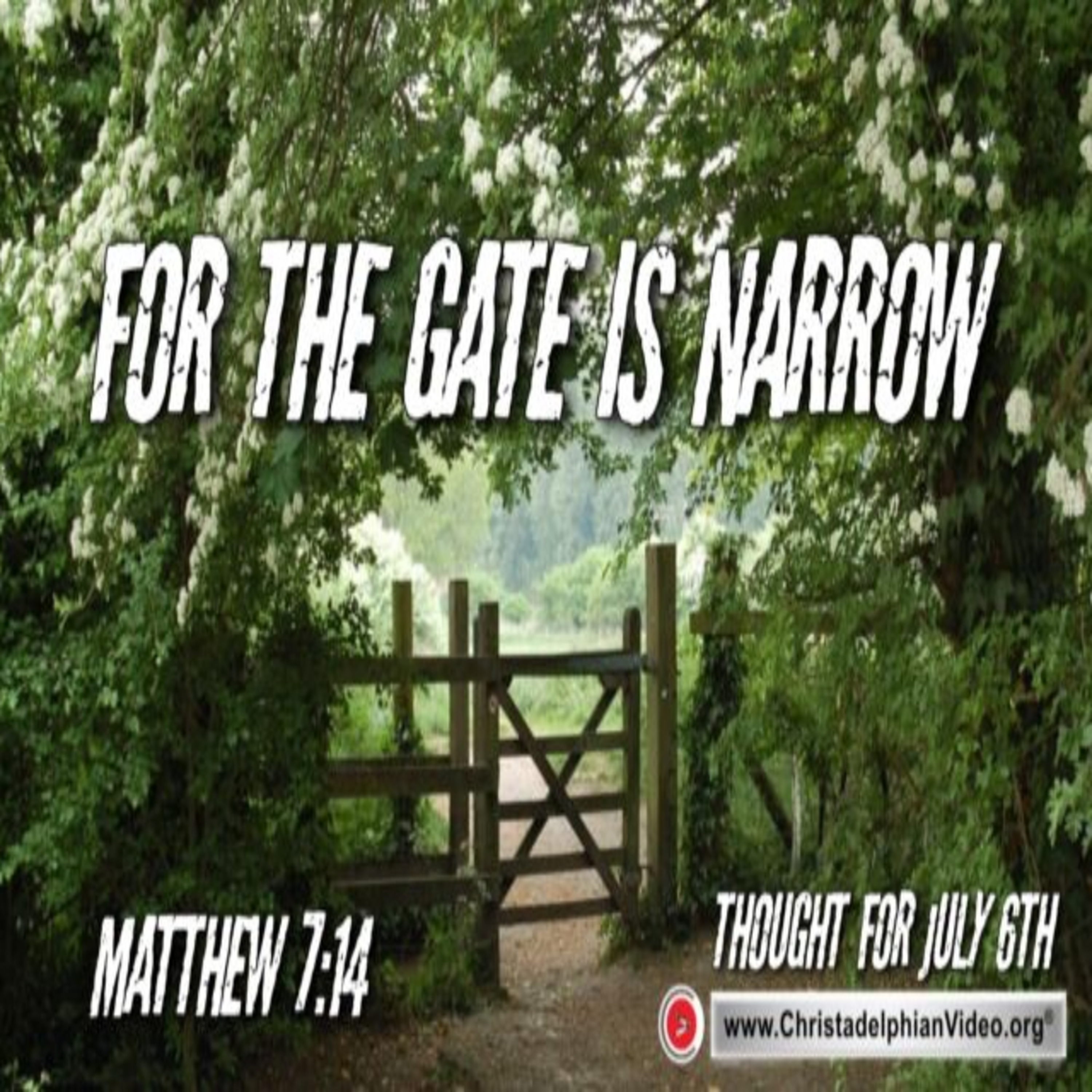 Thought for July 6th. “THE GATE IS NARROW” episode artwork