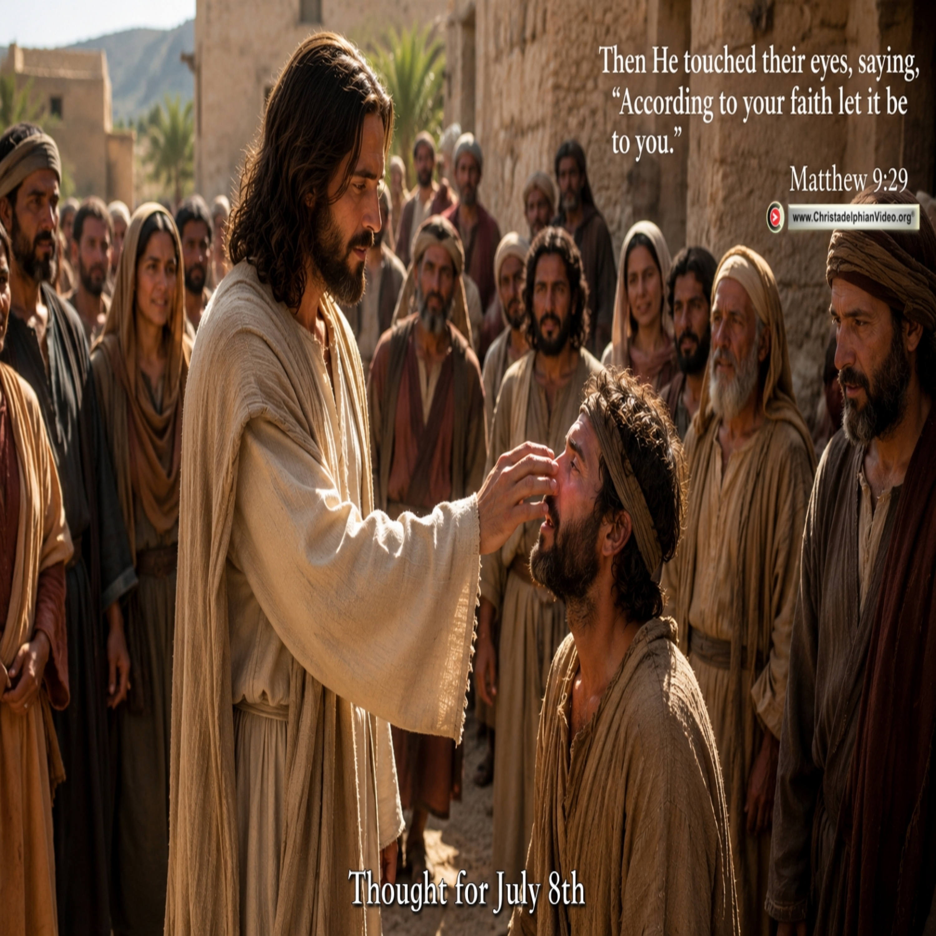 Thought for July 8th. “ACCORDING TO YOUR FAITH” episode artwork