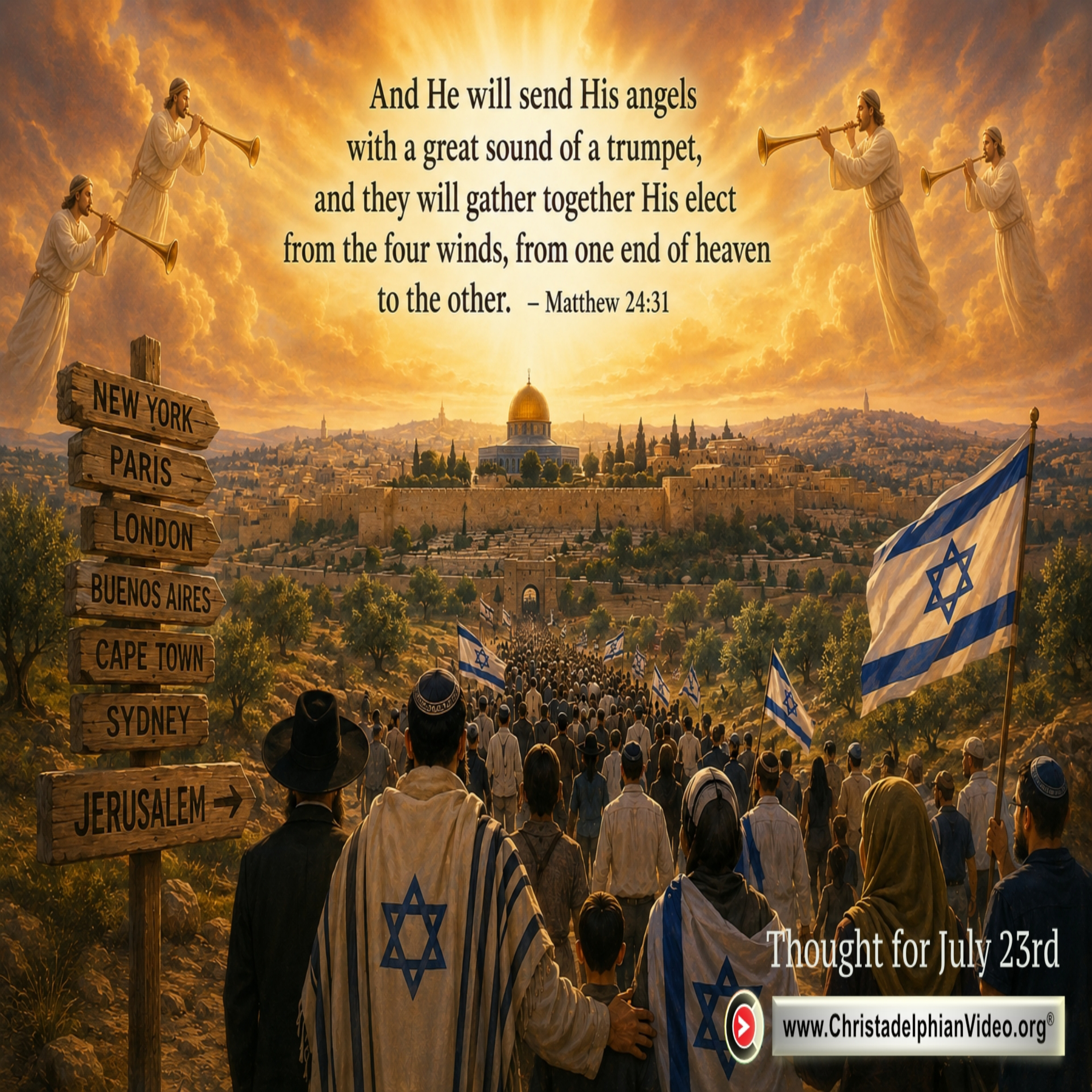 Thought for July 23rd. “THEY WILL GATHER HIS ELECT … “ episode artwork