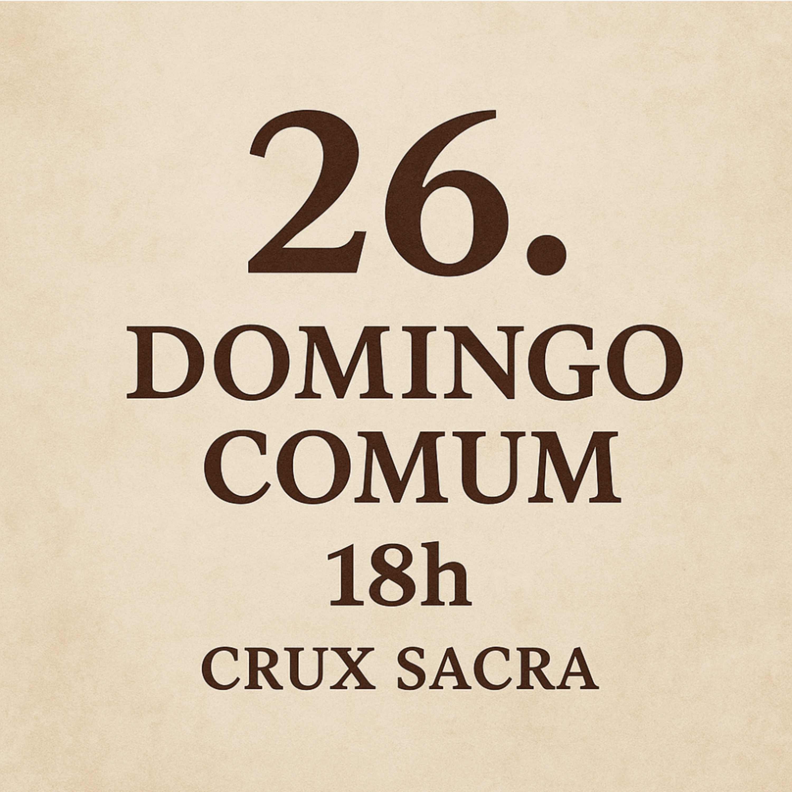 ✨ 26º Domingo do Tempo Comum – Missa das 18h | Crux Sacra ✨