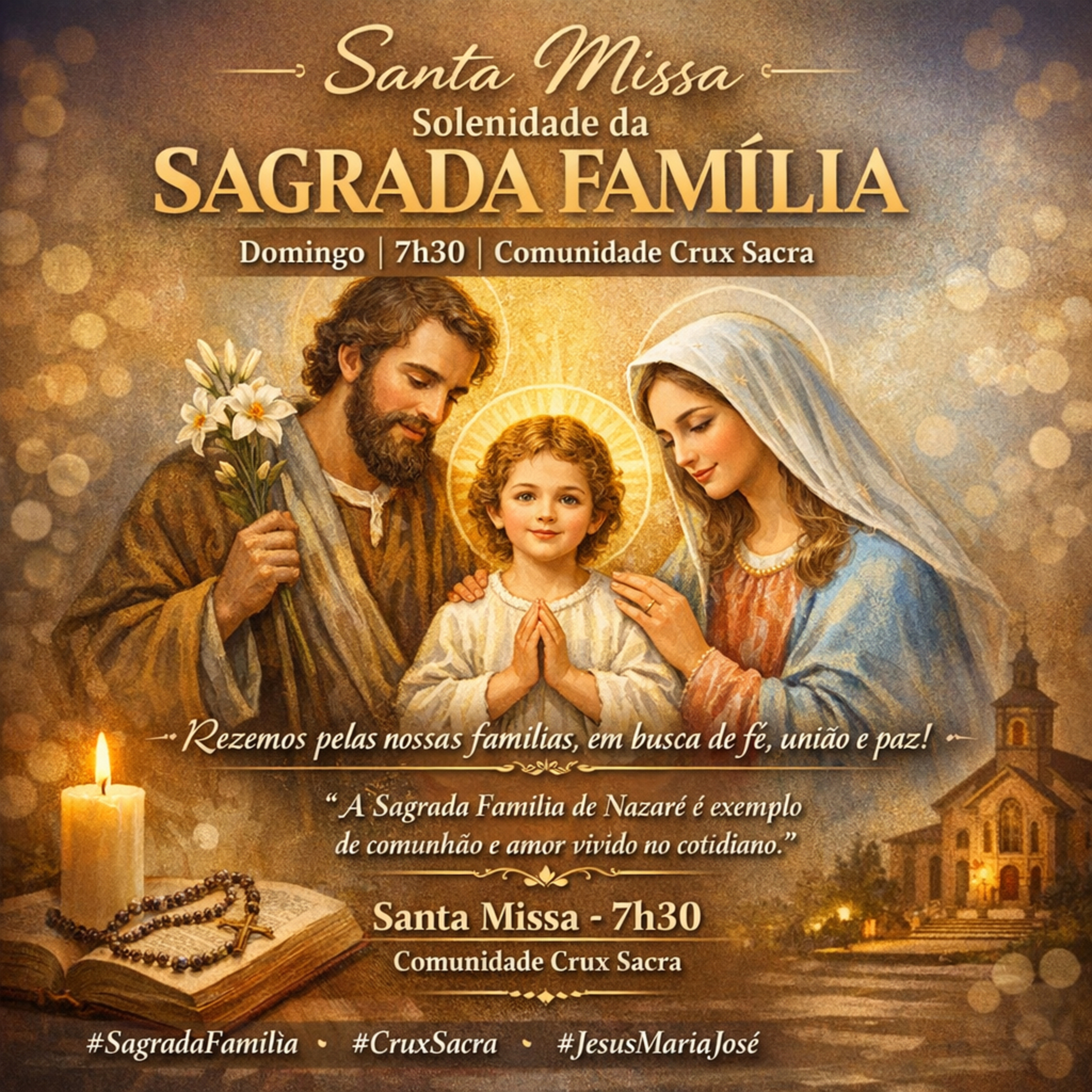 7h30 ✨ Santa Missa – Solenidade da Sagrada Família ✨