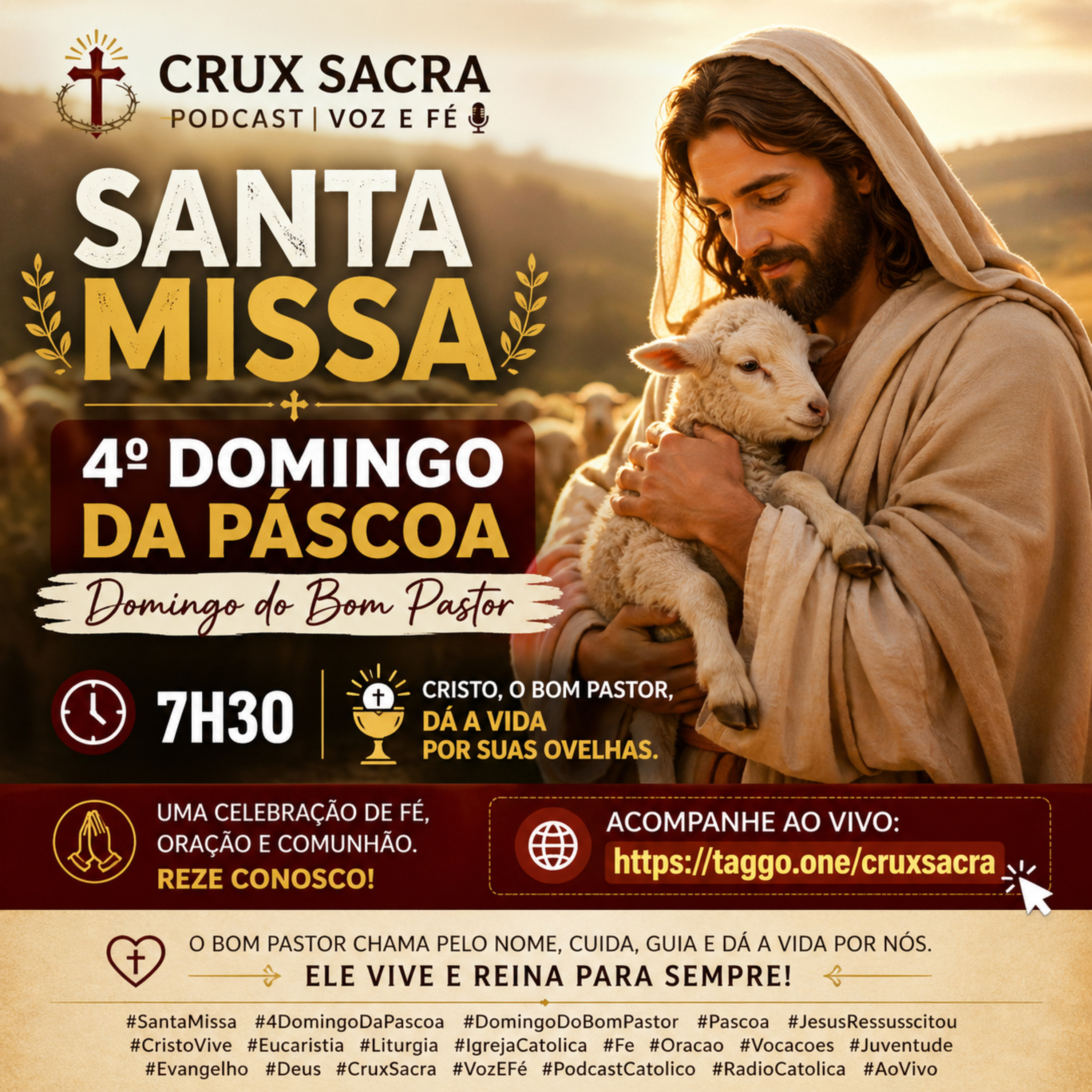 26 de Abril de 2026 - 7h30 - 4. Domingo da Páscoa (gravação padrão) 