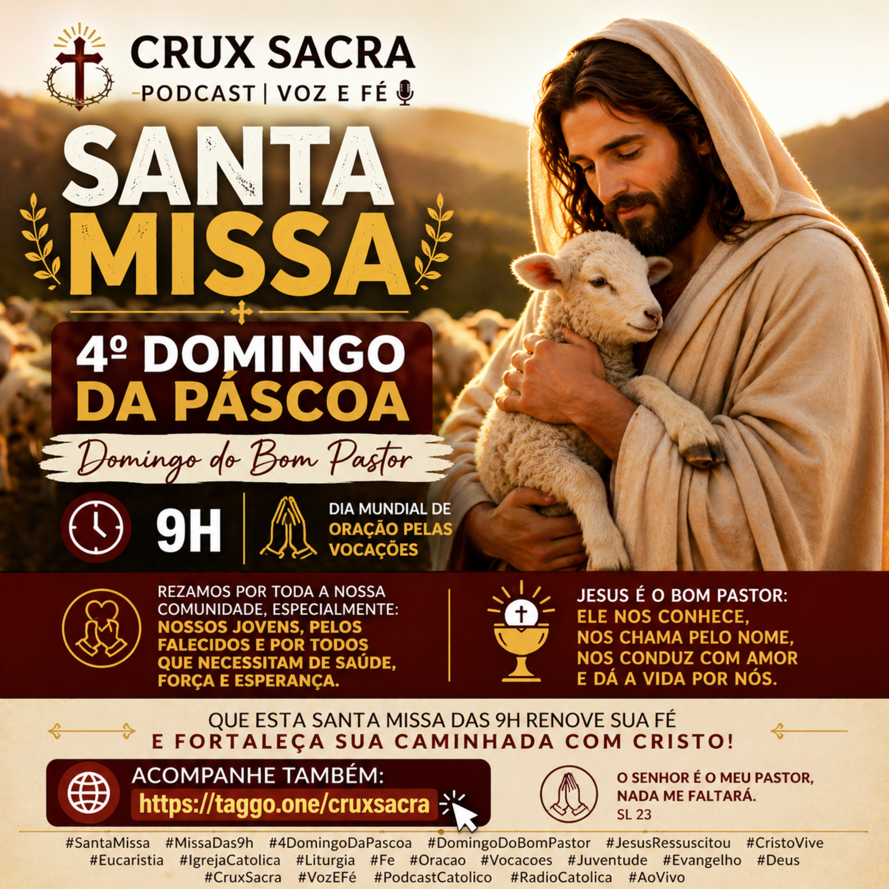 26 de Abril de 2026 - 9h - 4. Domingo da Páscoa (gravação padrão) 