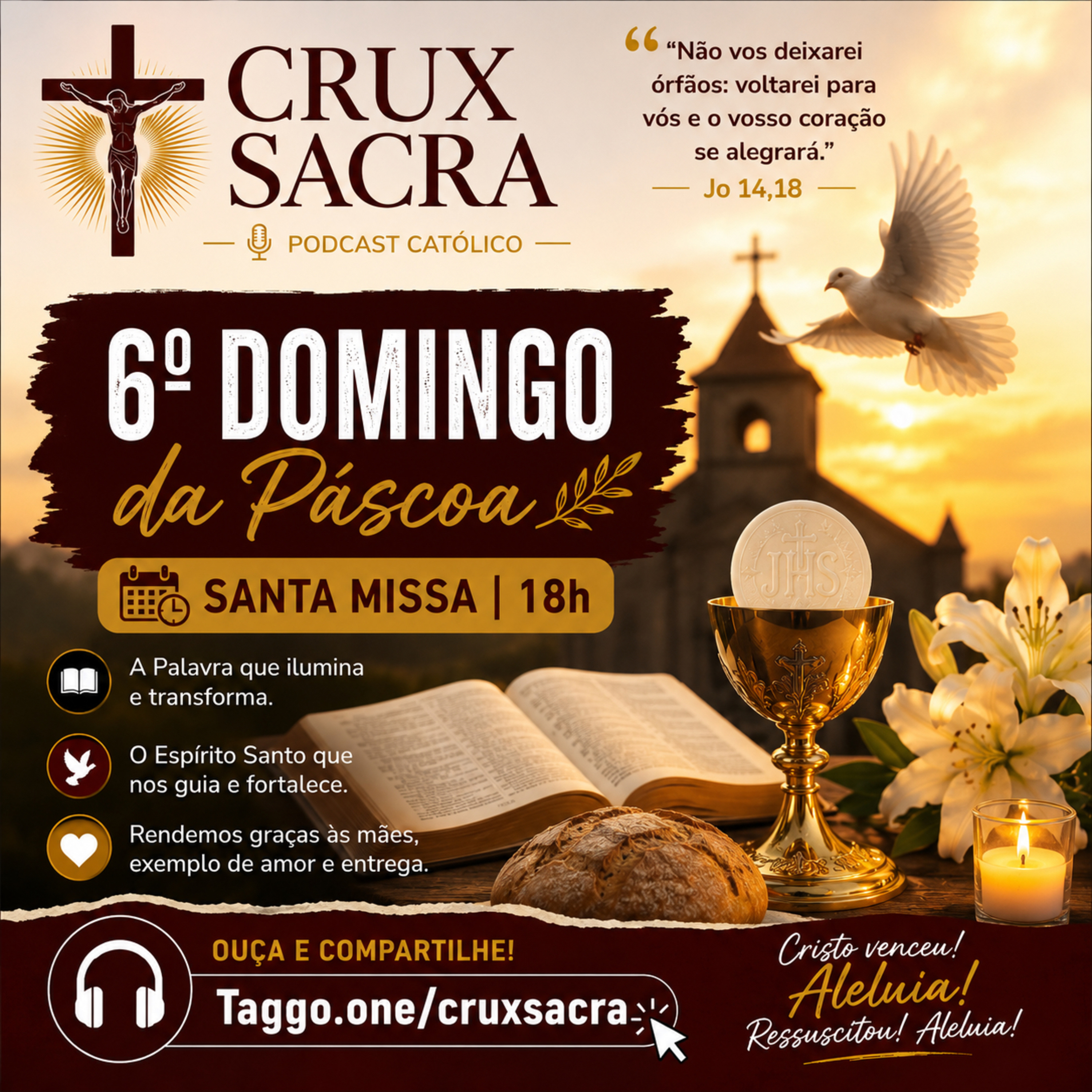 10 de Maio de 2026 - Santa Missa do 6. Domingo da Páscoa - 18h