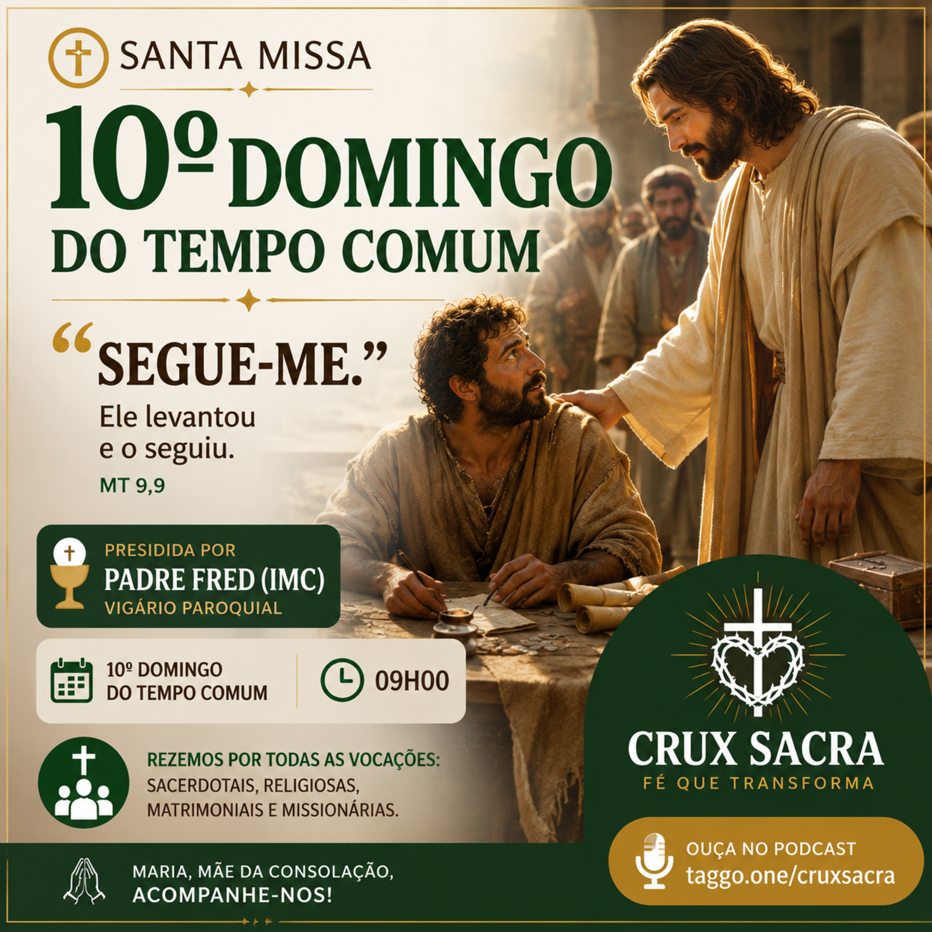 07 de Junho de 2026 - Santa Missa | 10º Domingo do Tempo Comum – 9h