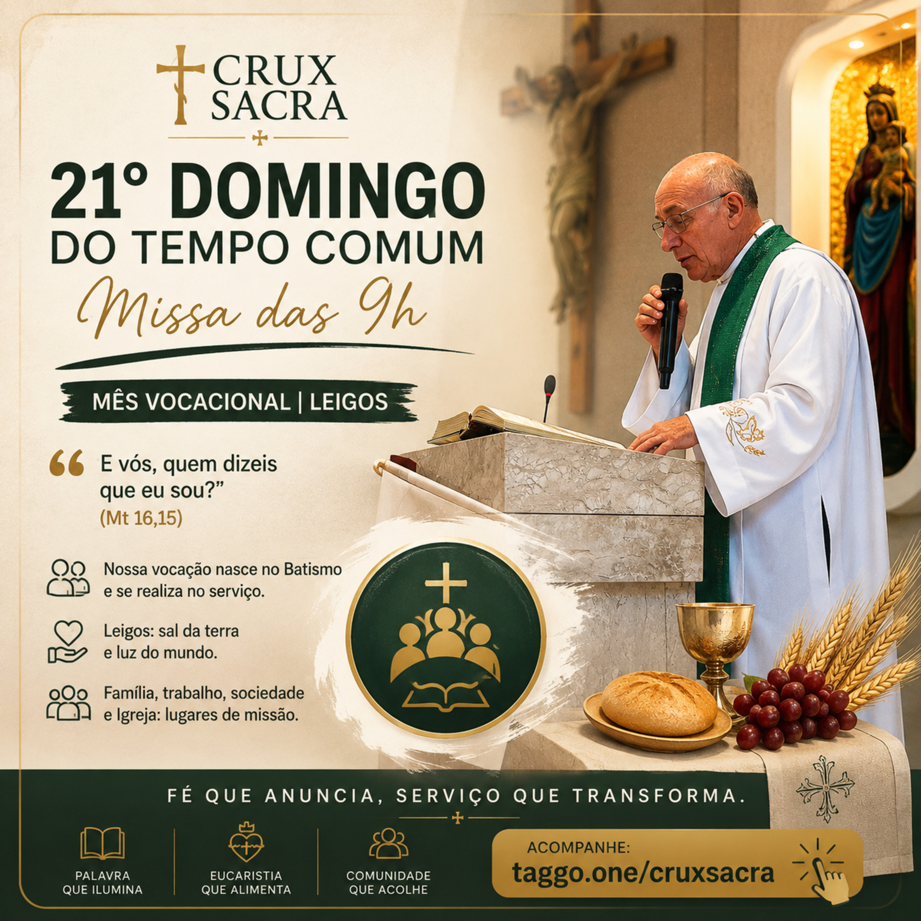 23 de Agosro de 2026 - 9h - 21. Domingo Comum