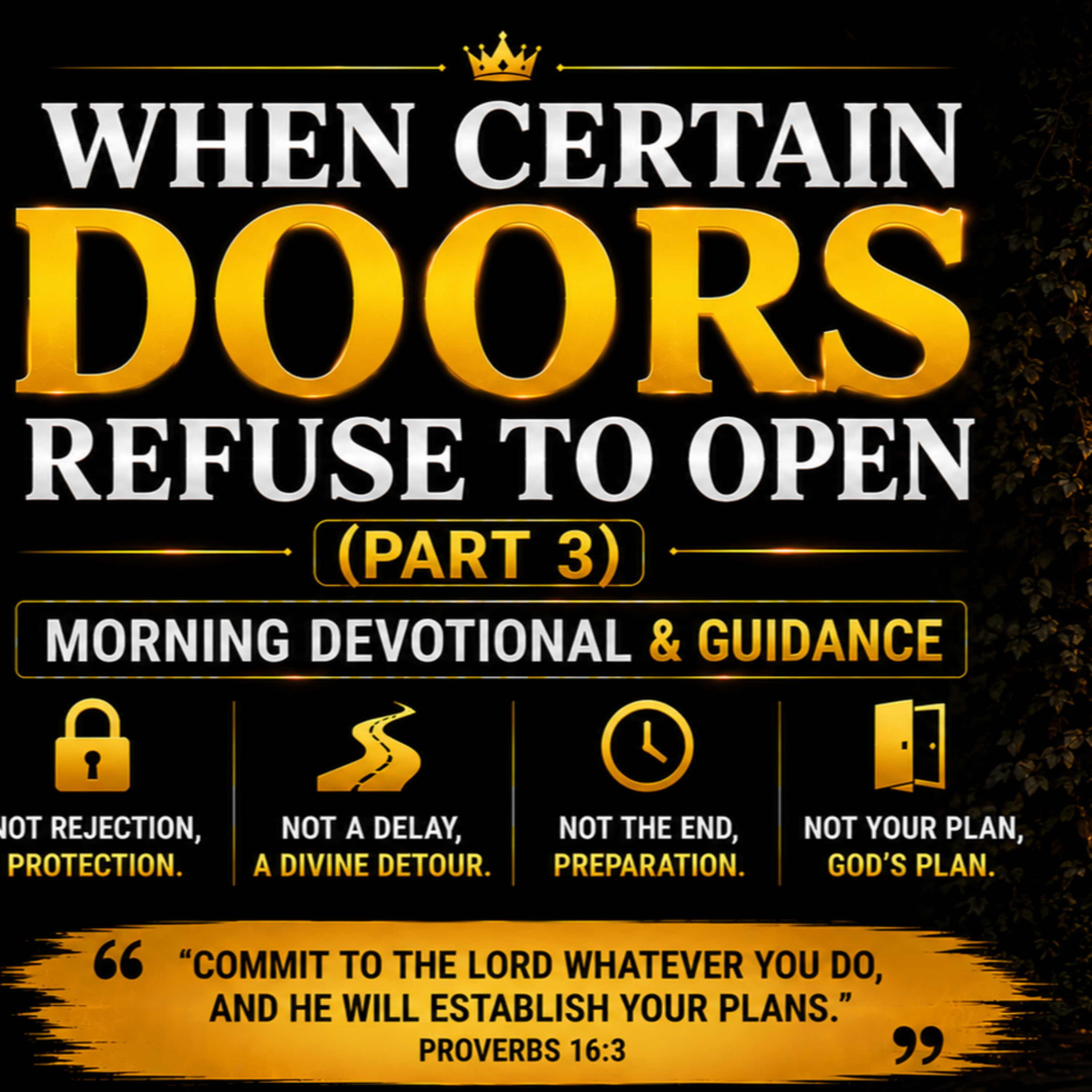 When Certain Doors Refuse To Open (part 3) | Morning Devotional & Prayer. 