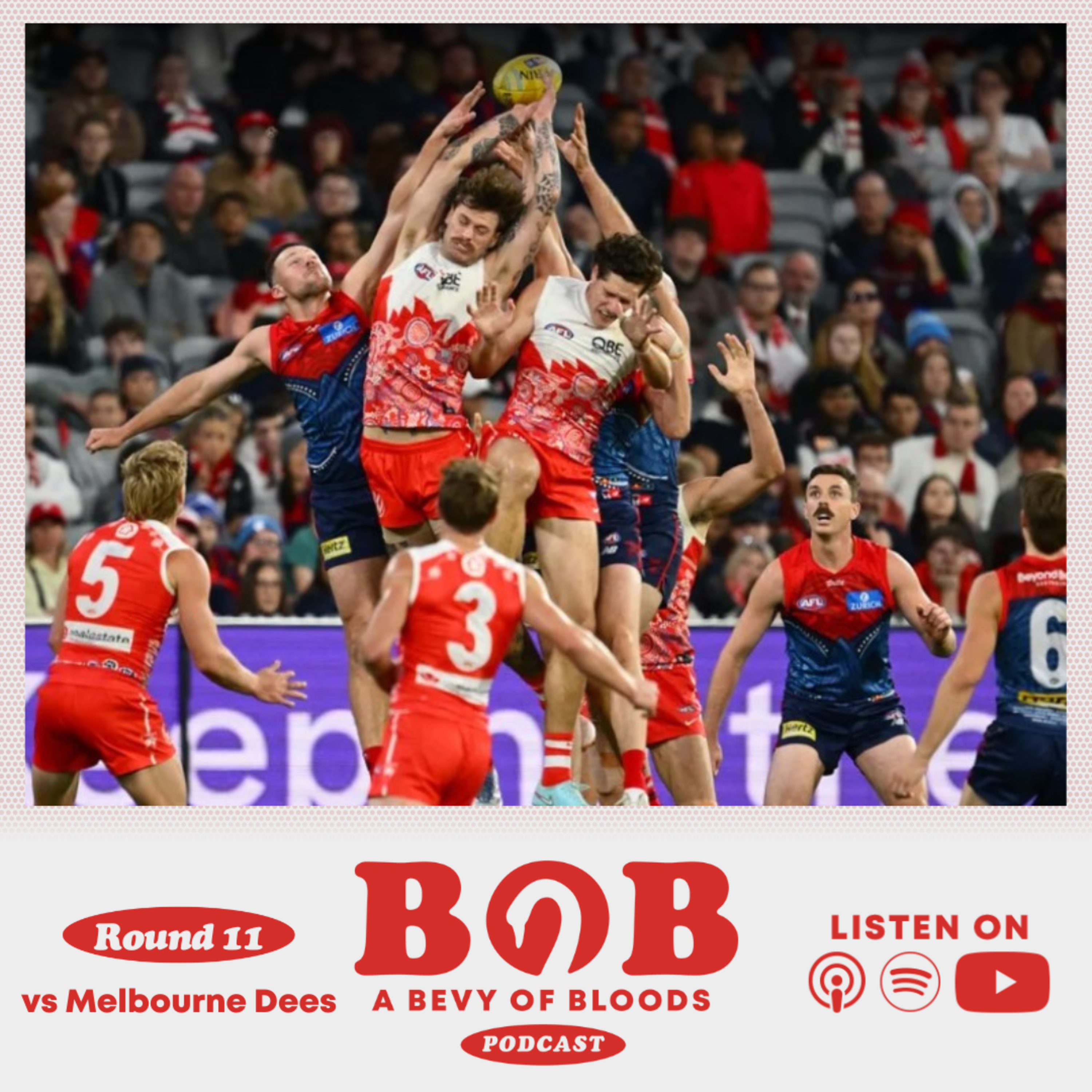 S25 R11 MEL v SYD | Swans under the pump episode artwork
