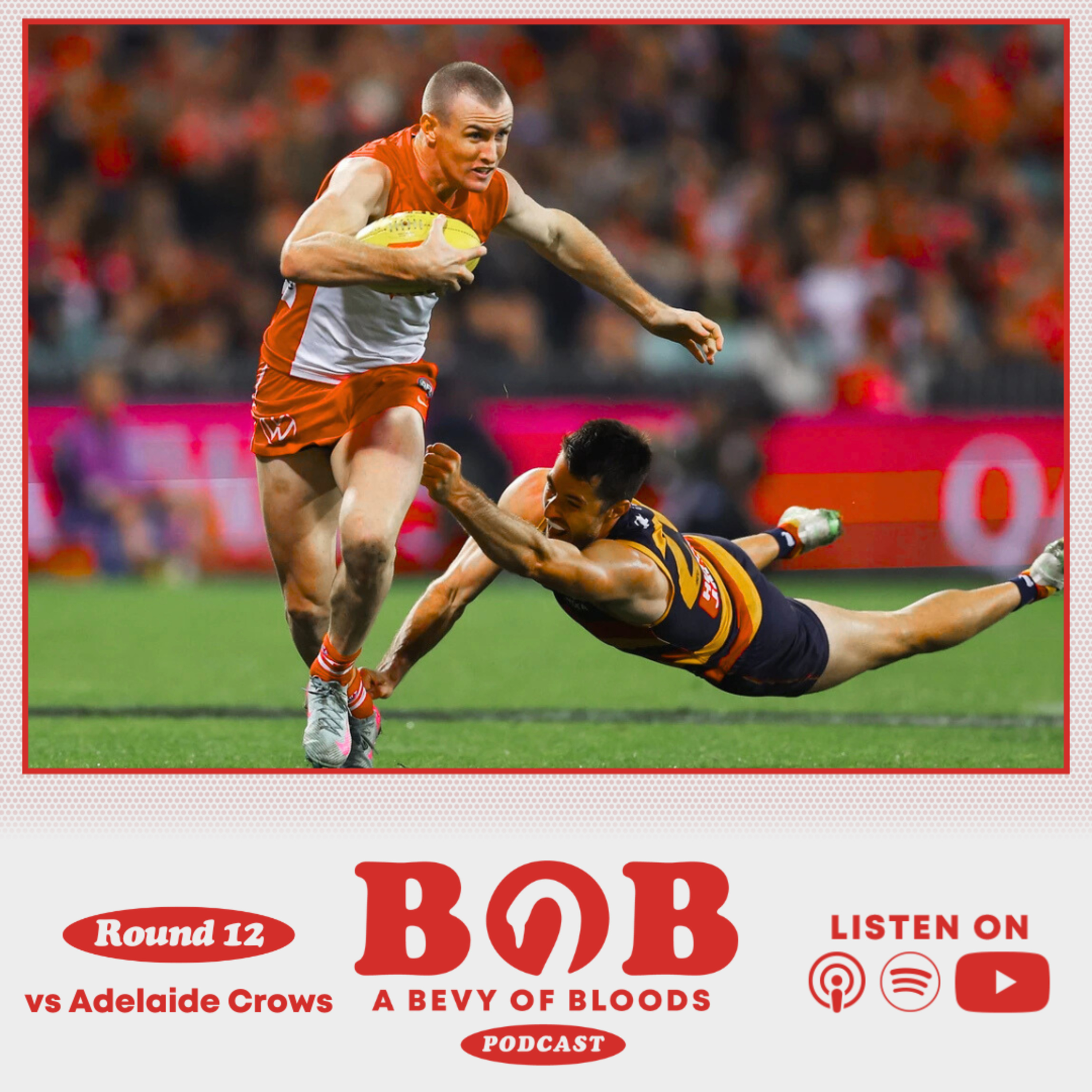 S25 R12: SYD v ADE |  Swans demolished by Crows episode artwork