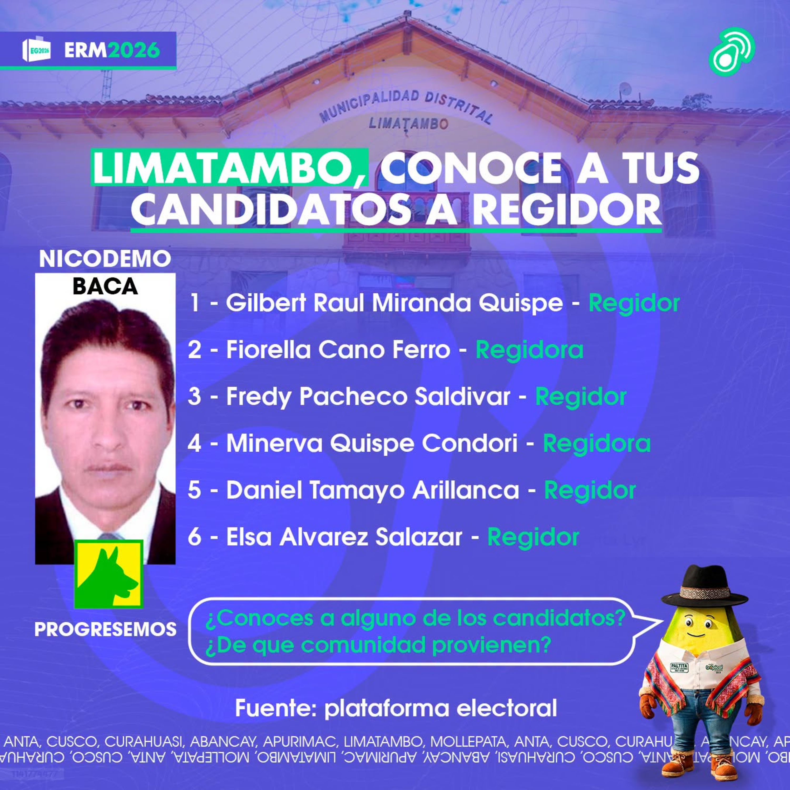 🗳️ERM2026 Particpa candidato al distrito de Limatambo, Nicodemo Baca Zuñiga, confirmado su candidatura 10/08/2026 episode artwork
