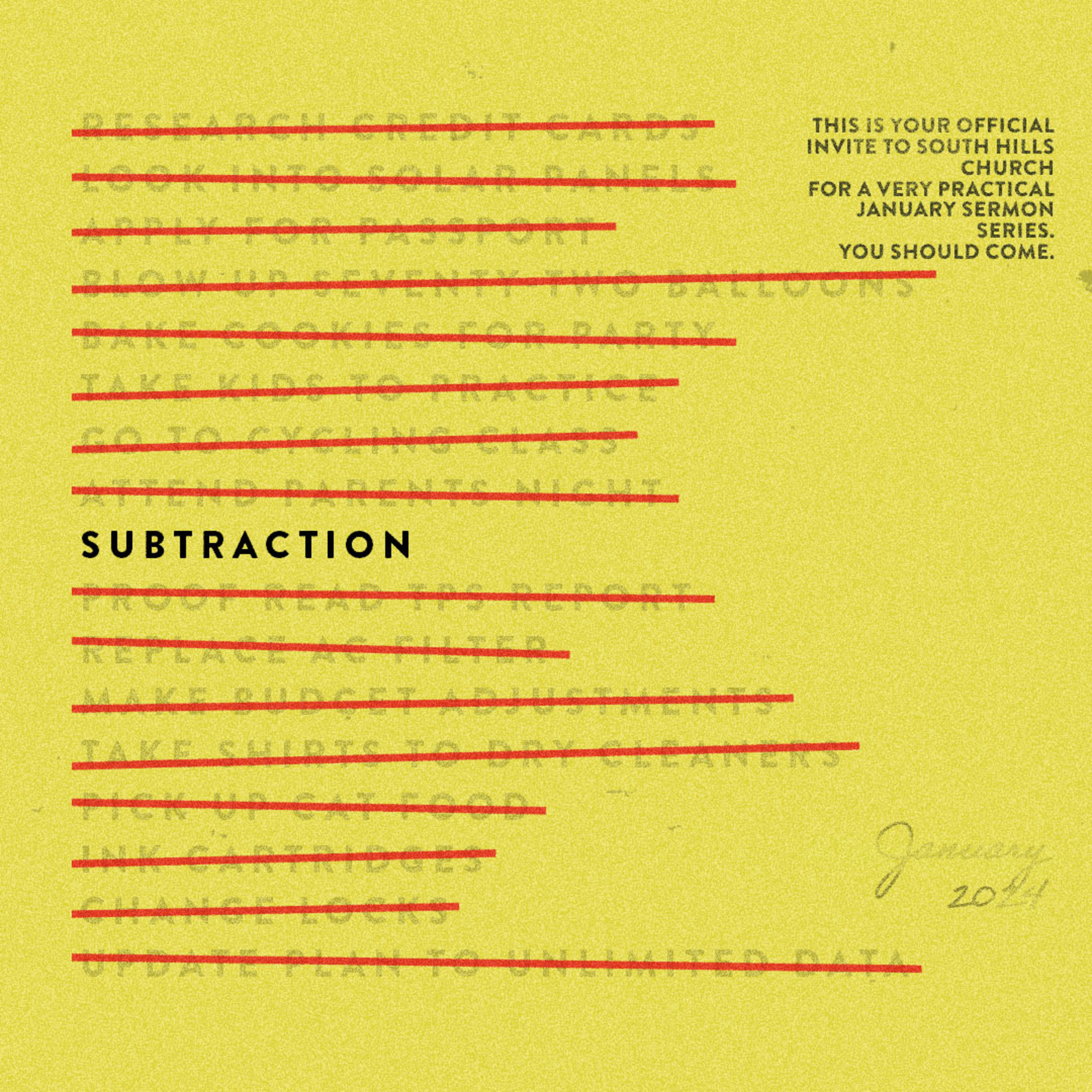 SUBTRACTION: Wk 1 - "OVERSTIMULATED" episode artwork