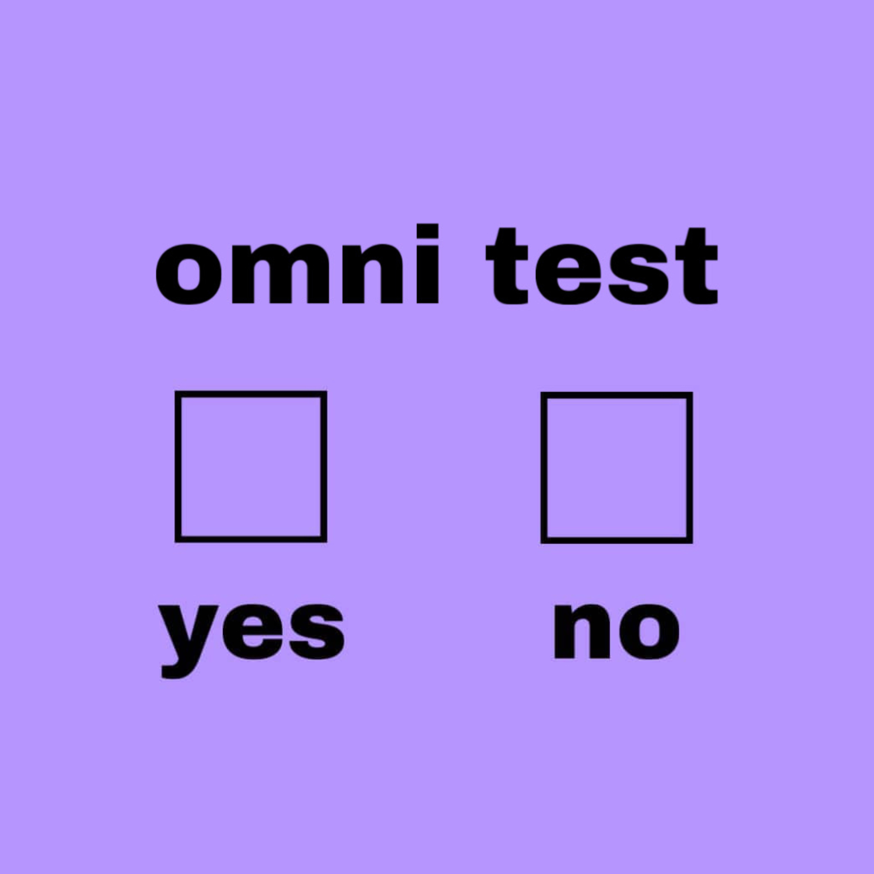 doing an online omni test as an omni person episode artwork