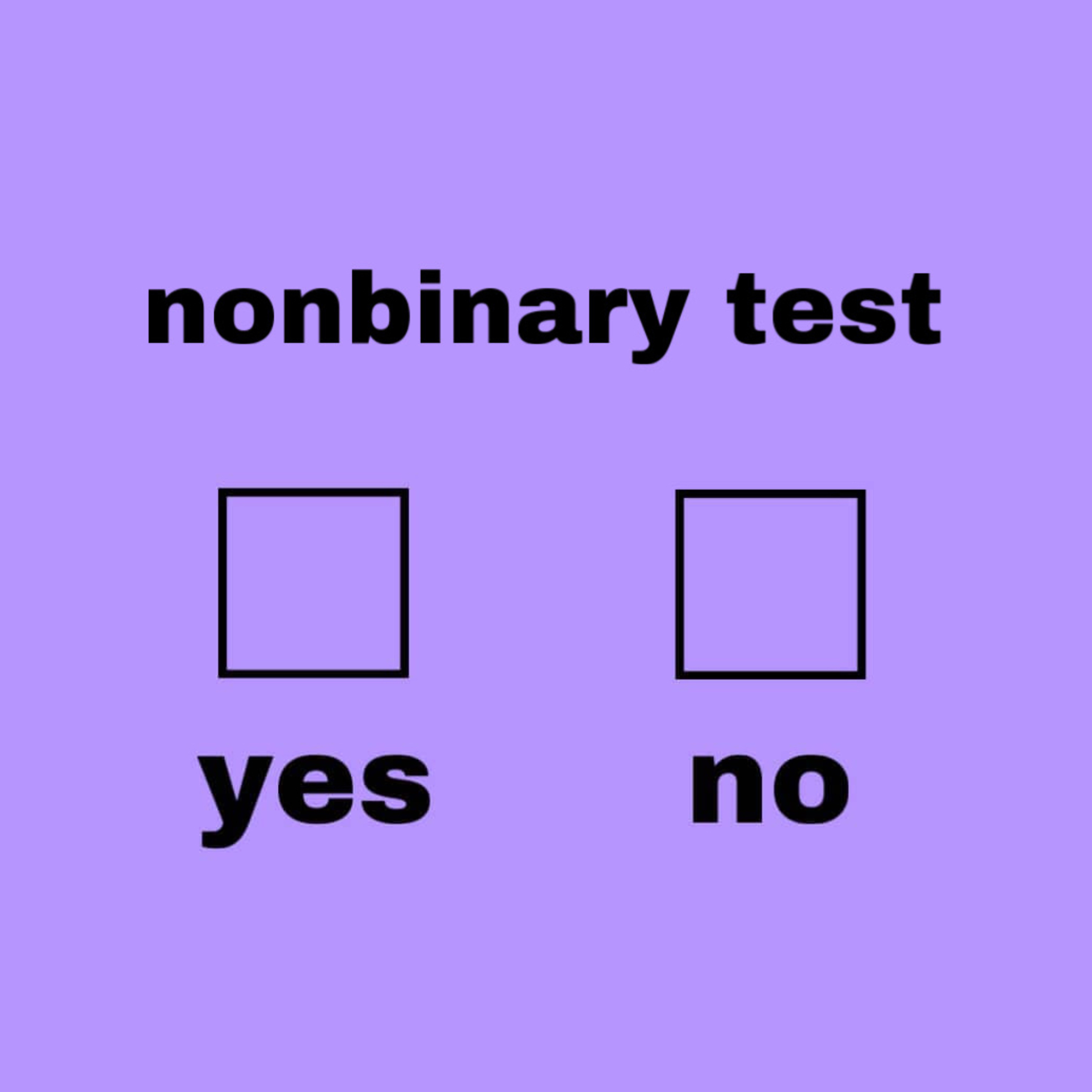 taking an online nonbinary test as an enby episode artwork