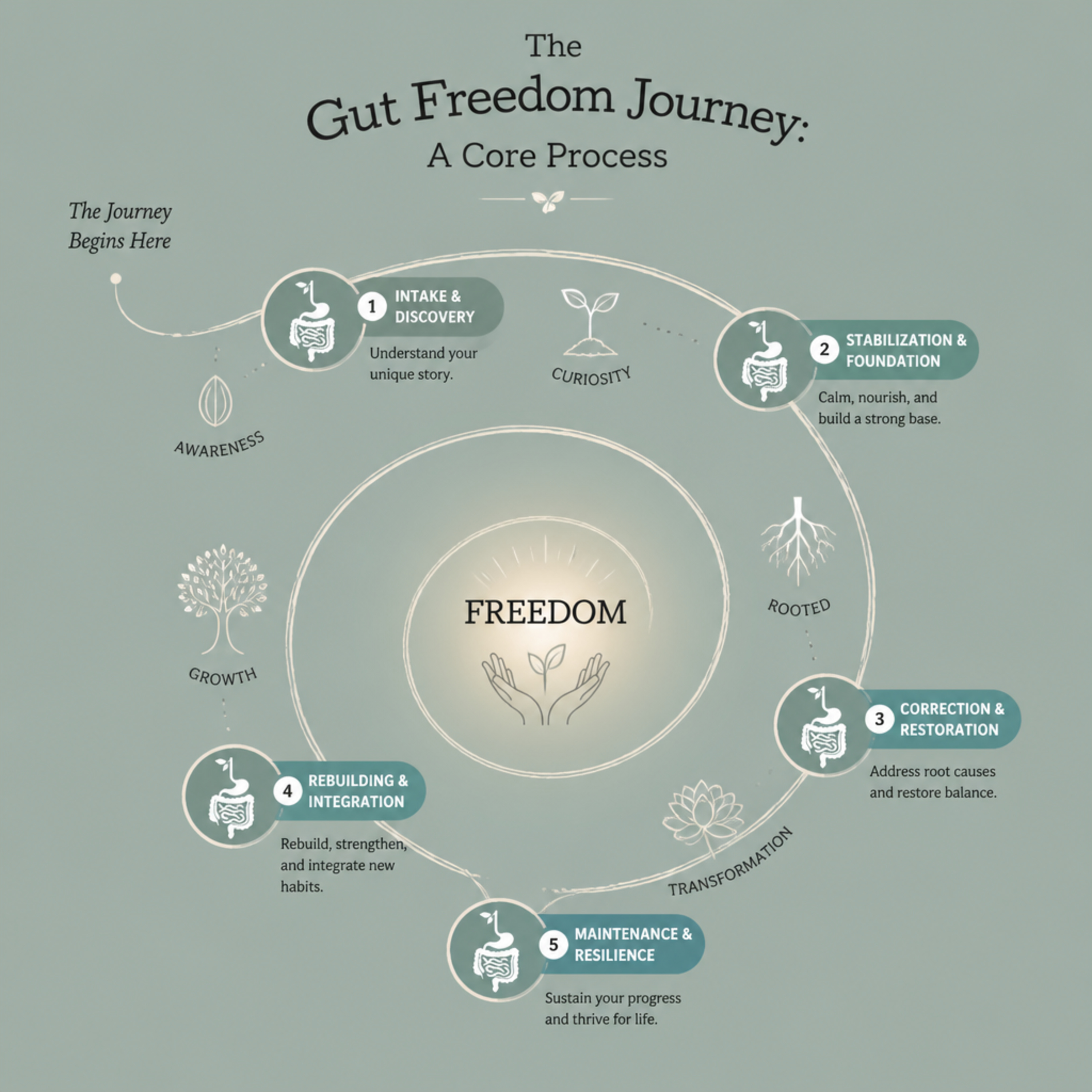 You're not short on answers.|You're buried in them.| Gut Freedom Journey opening announcement
