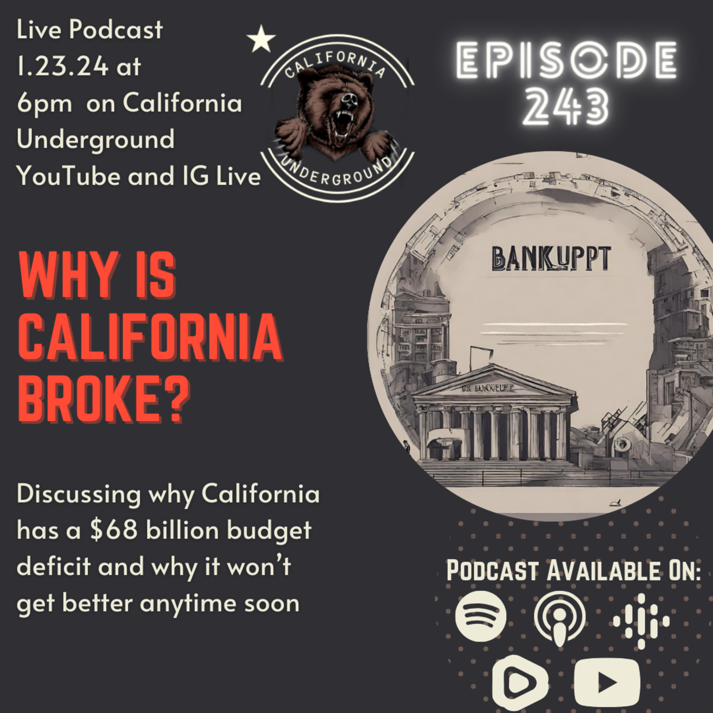 Episode 243 - Why Is California Broke? episode artwork
