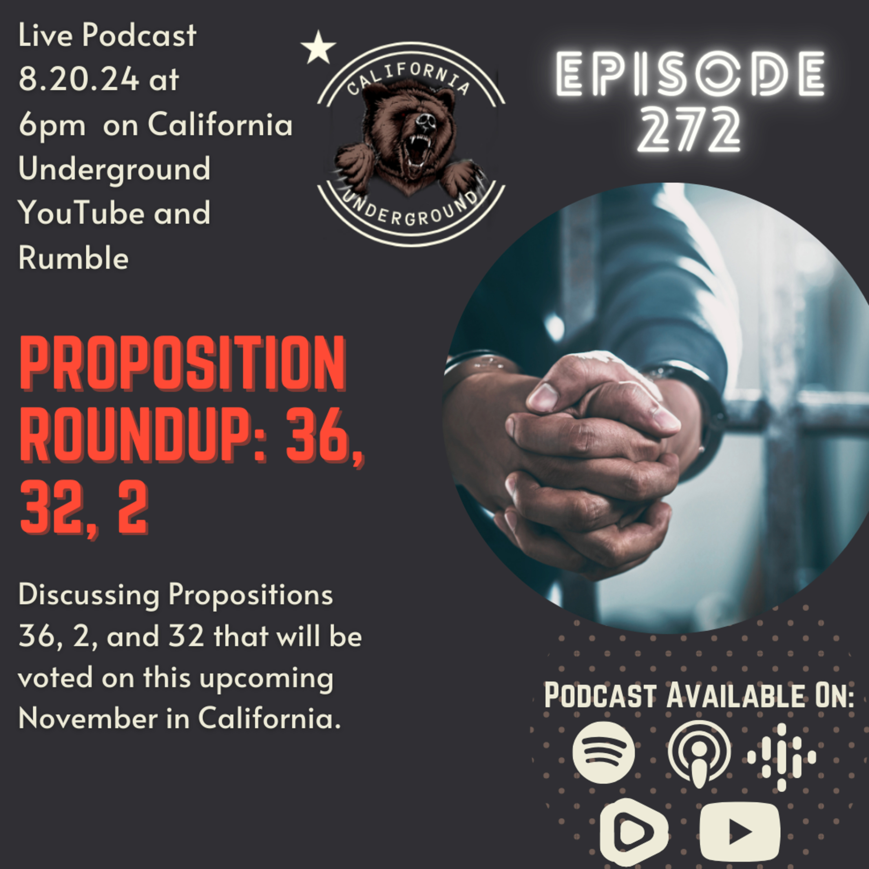 Ep 272: California Propositions 2024 (Props 36, 32, 2) episode artwork