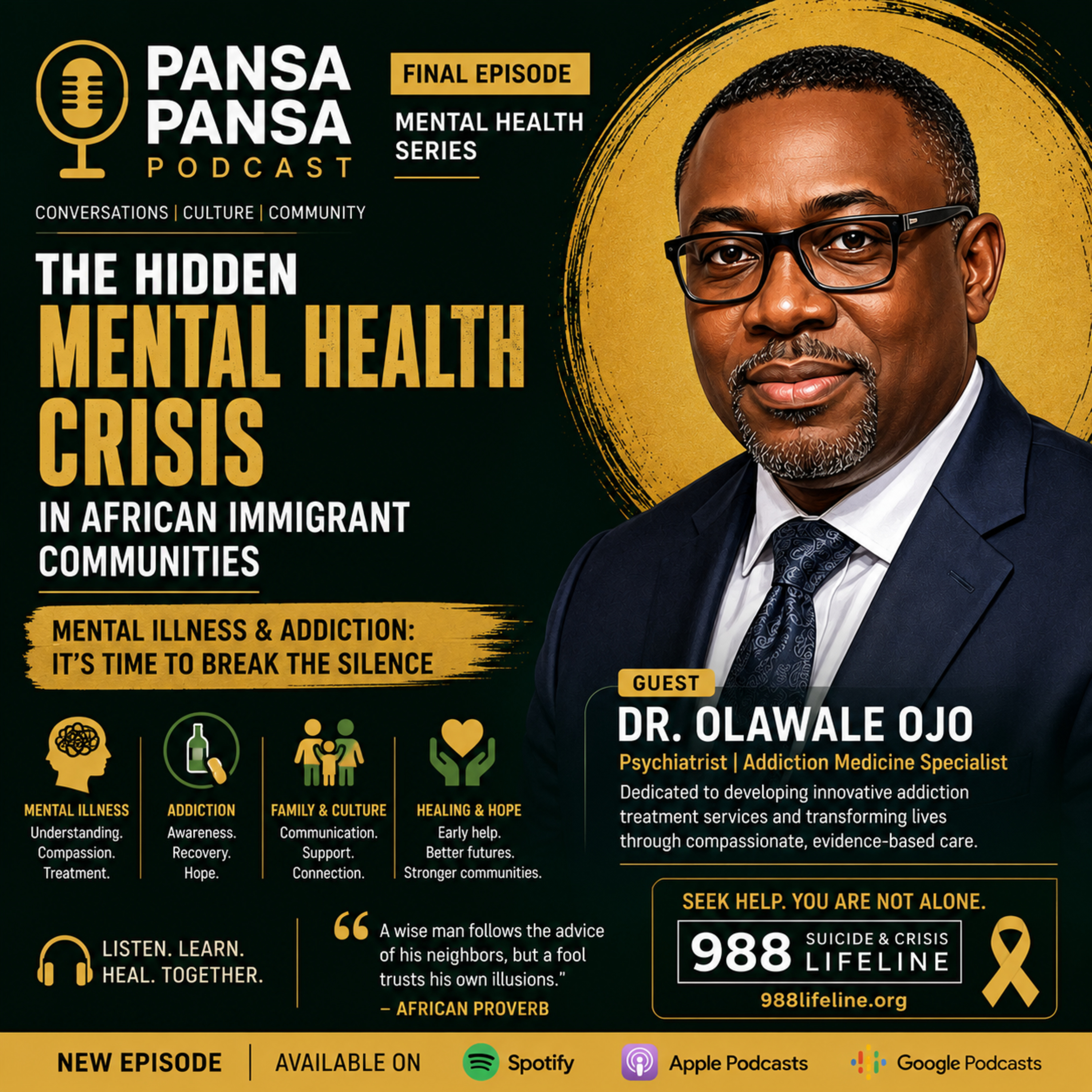 SE6/EP 60: Mental Illness Is Not a Spiritual Attack & Why African Families Don't Talk About Mental Illness and Addiction with Dr. Olawale Ojo episode artwork