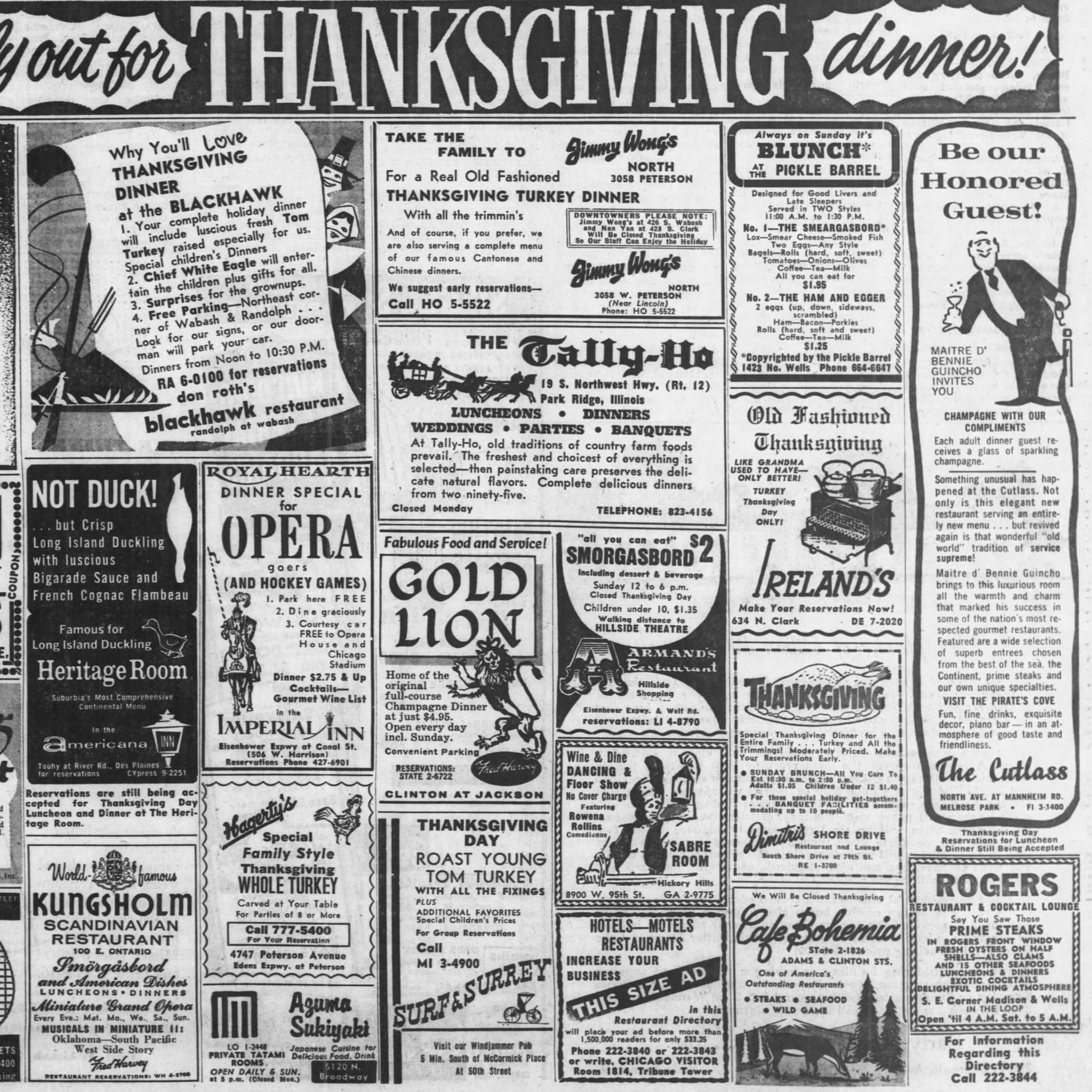 Episode 386: Thanksgiving Newspaper Ads From Restaurants That No Longer Exist in Chicago.