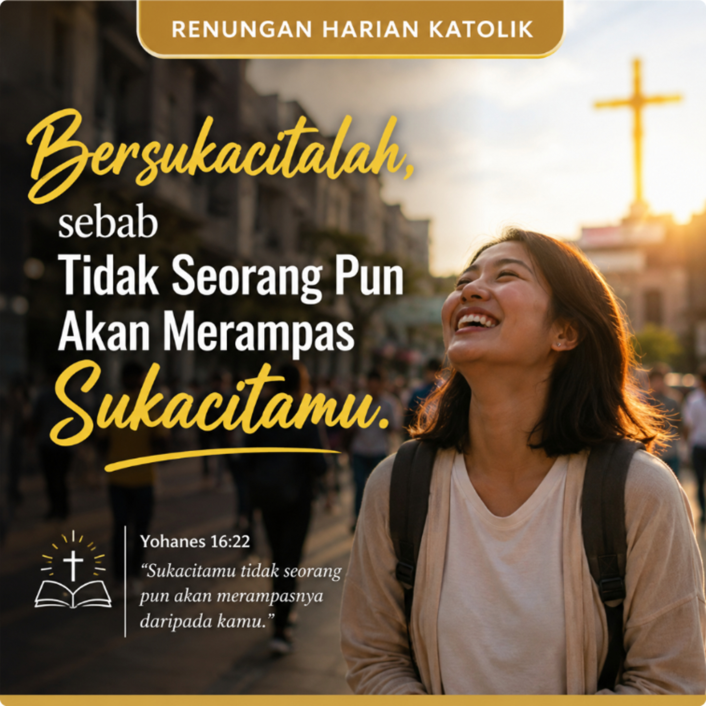 15.05.2026 Bersukacitalah, sebab Tidak Seorang Pun Akan Merampas Sukacitamu. (SHS)