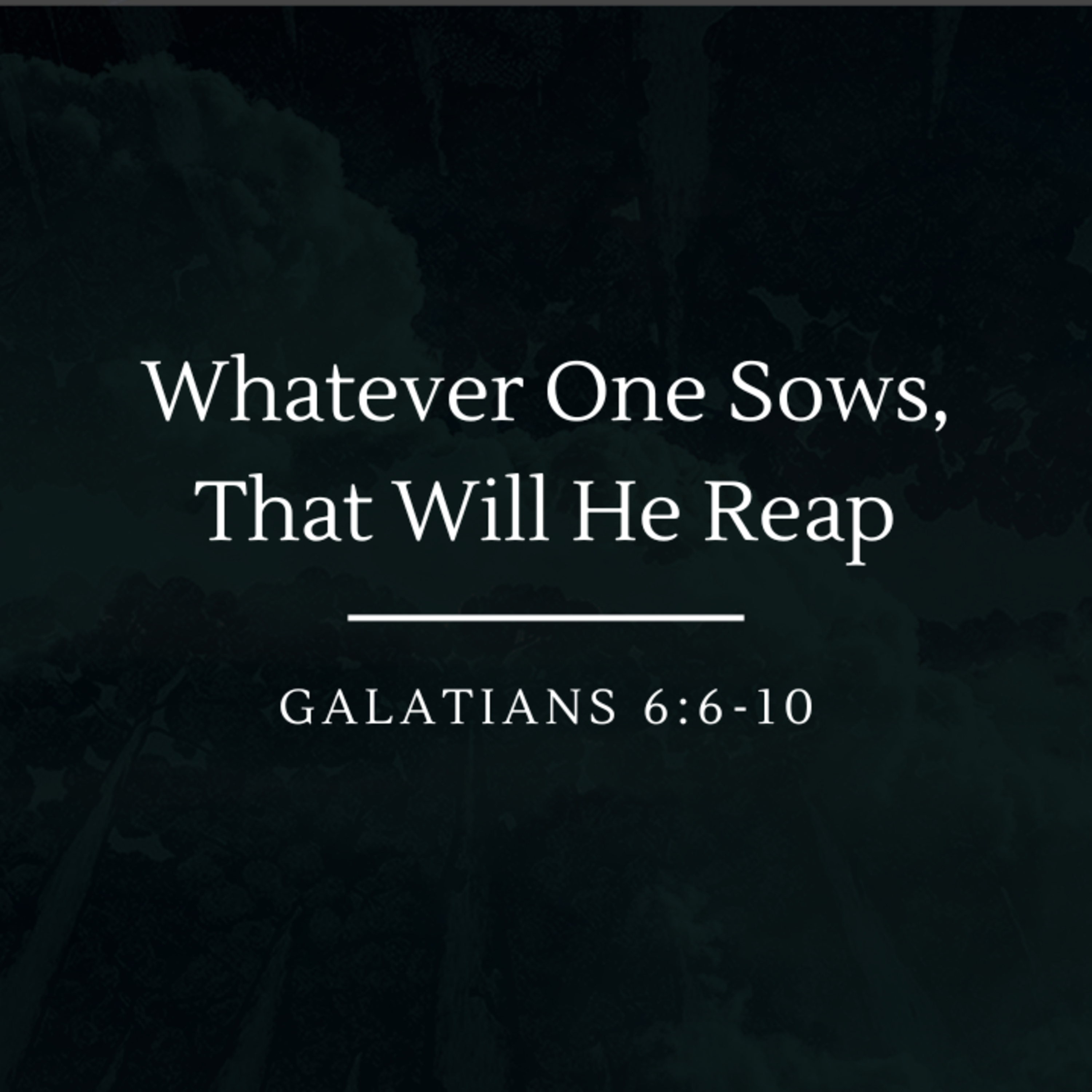 Whatever One Sows, That Will He Reap | Galatians 6:6-10 episode artwork