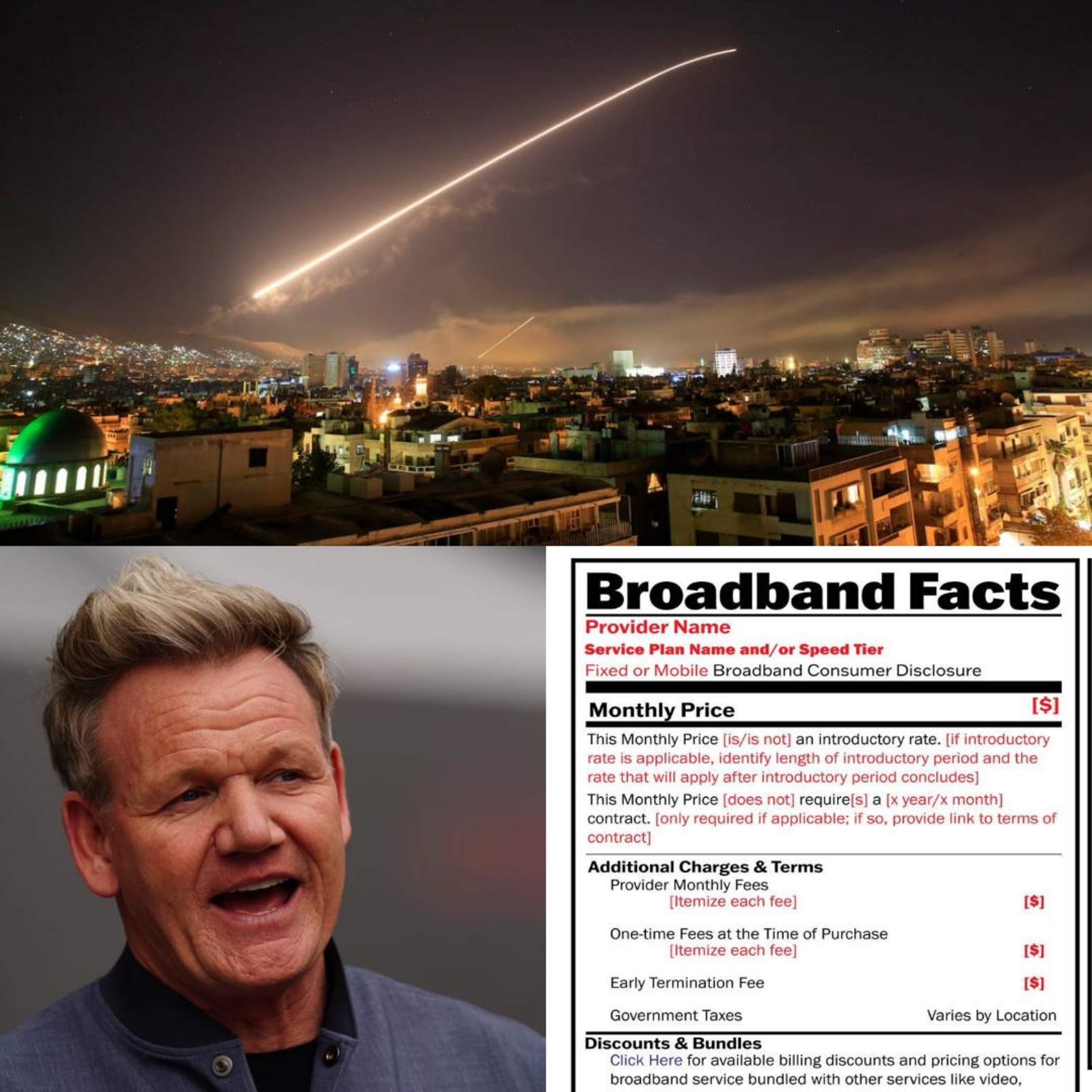 Iran/Israel, Ramsay, & Broadband
